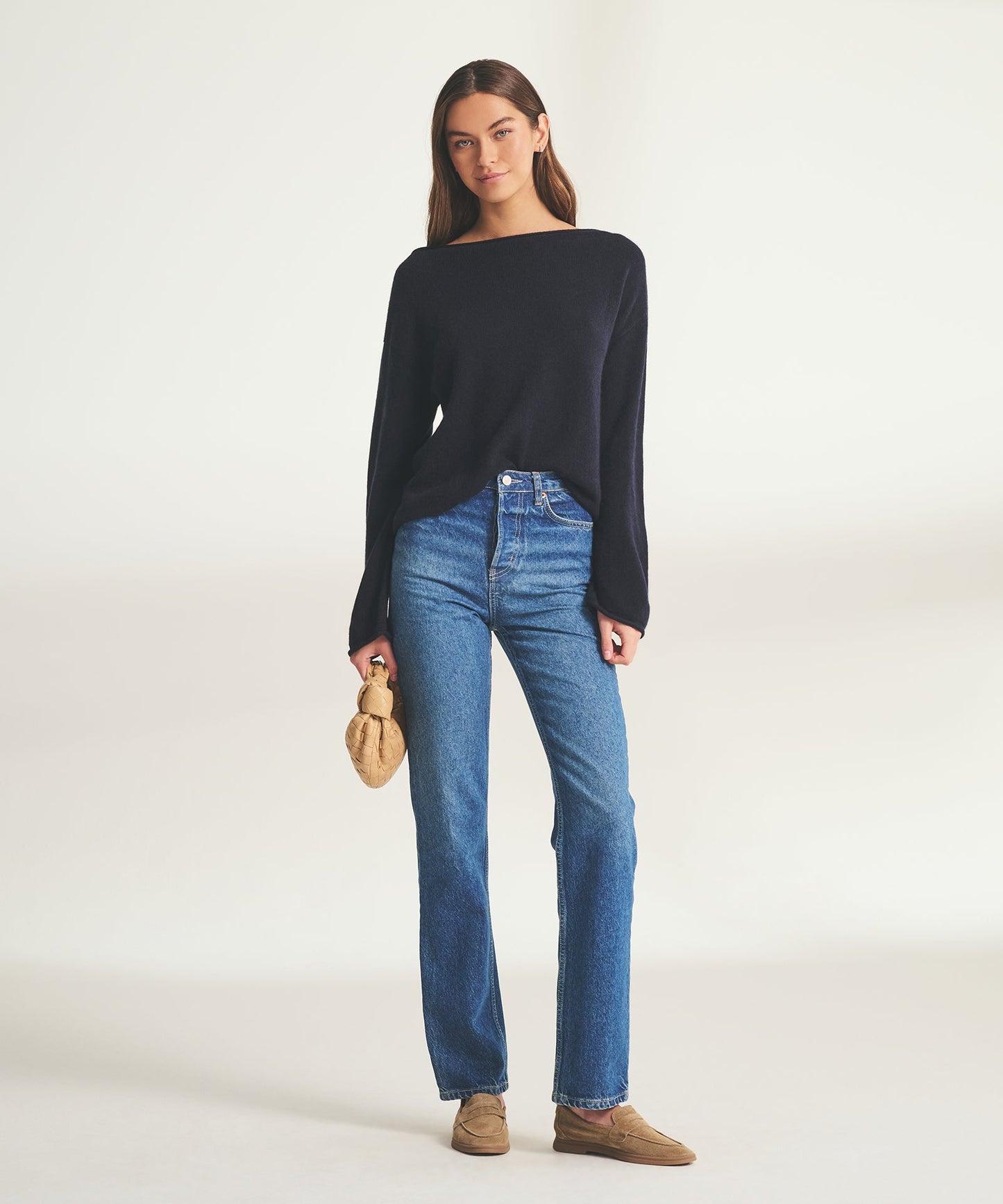 Lightweight Cashmere Relaxed Boatneck Sweater