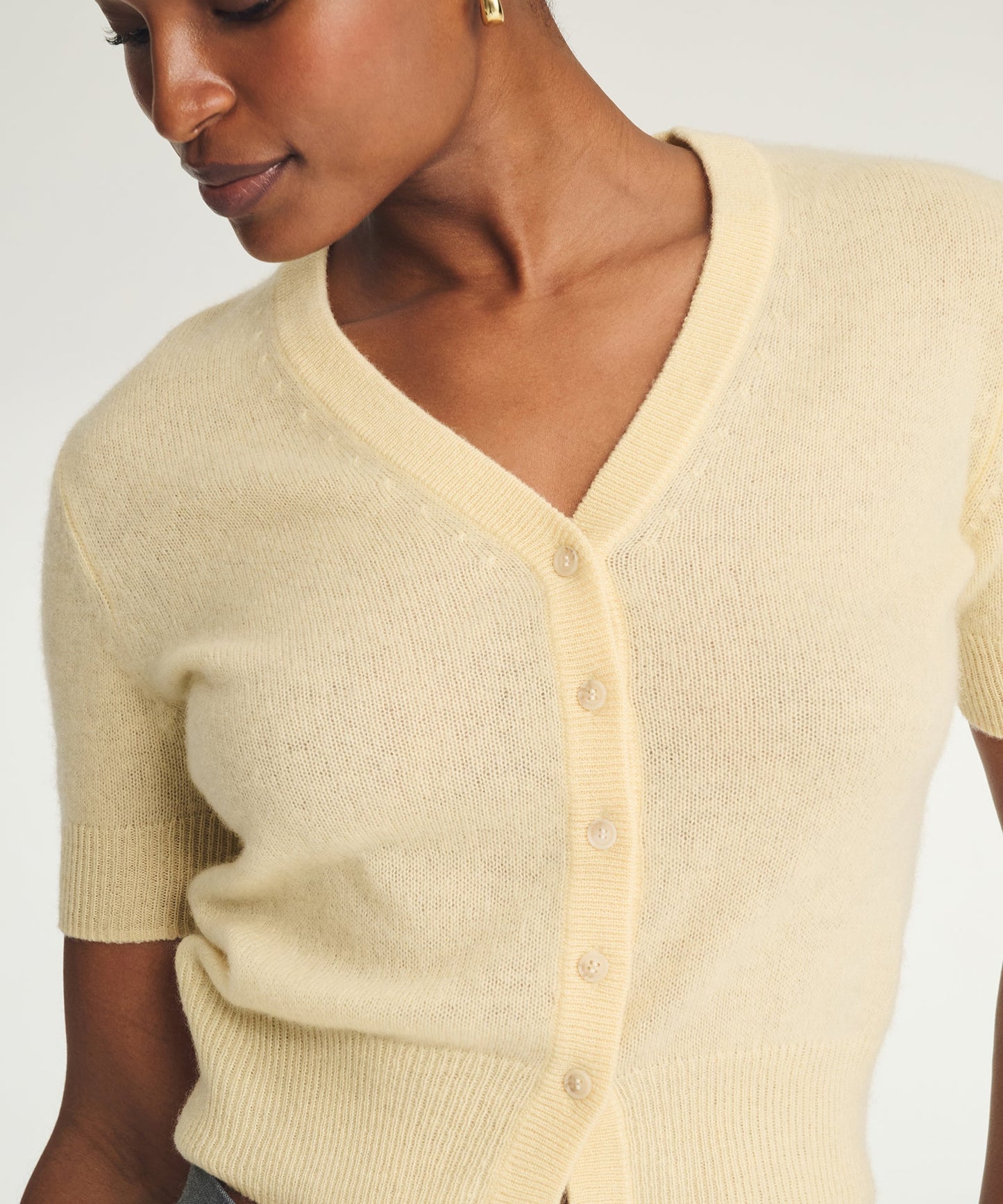Lightweight Cashmere Short Sleeve Cardigan