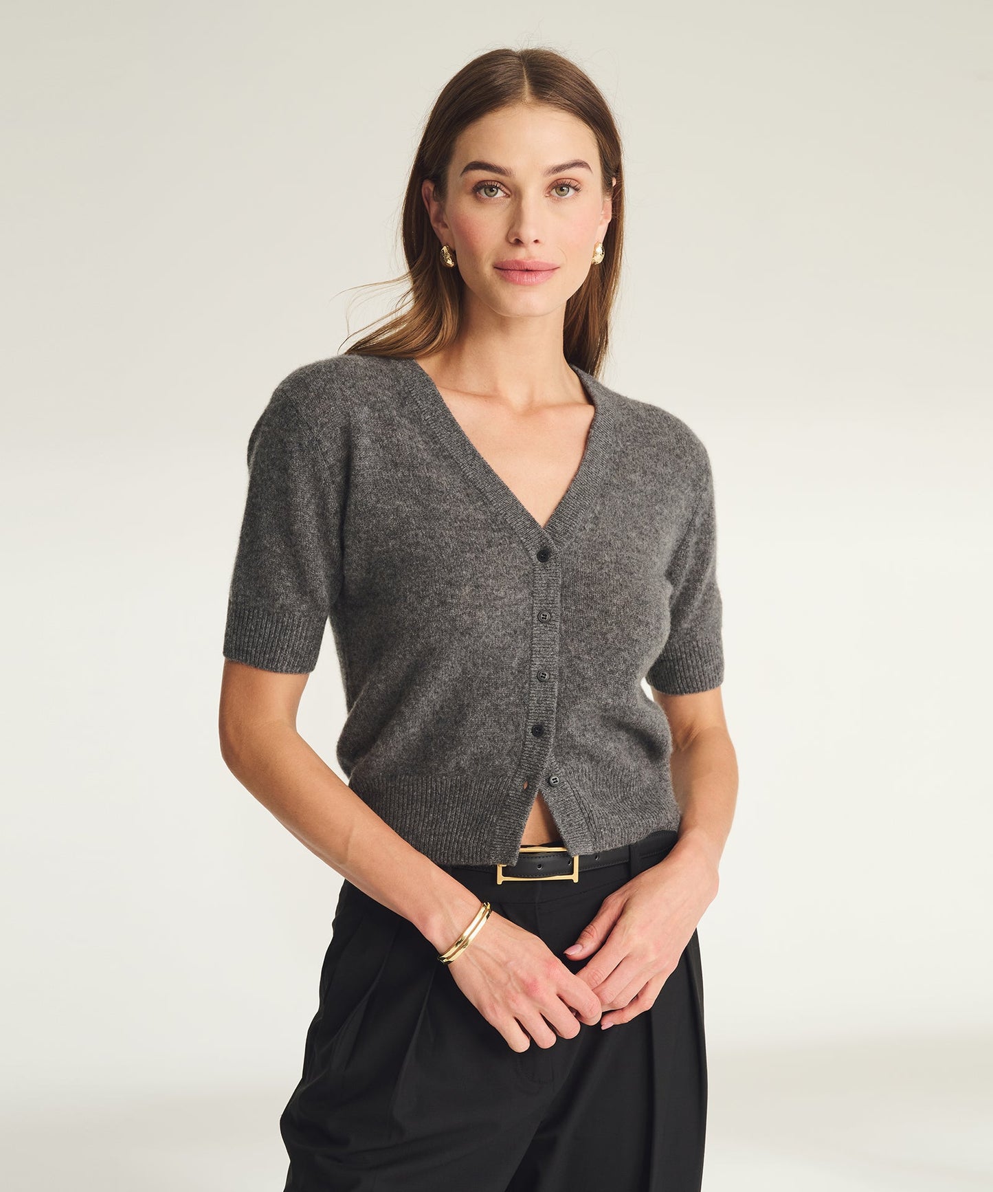 Lightweight Cashmere Short Sleeve Cardigan