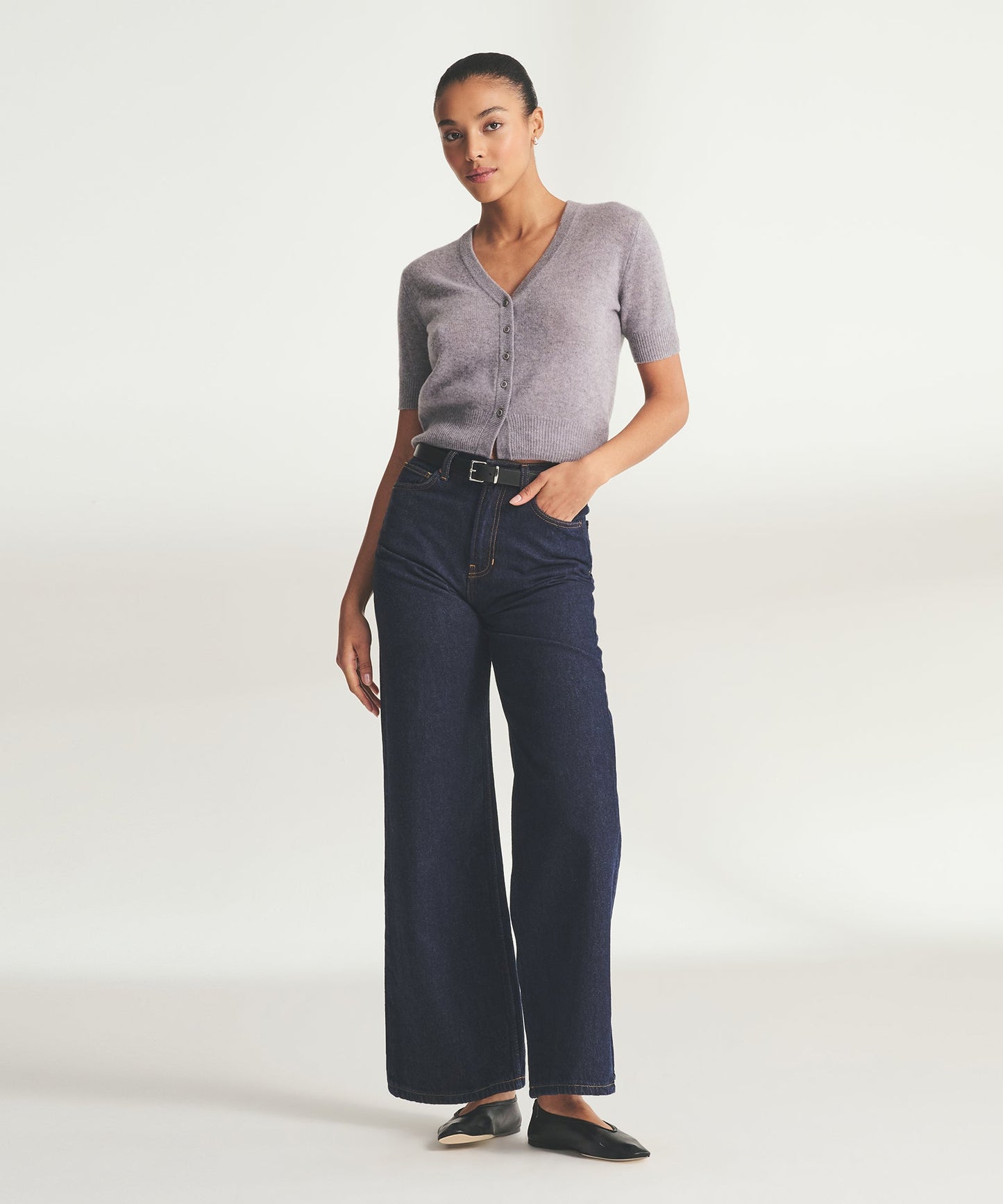 Lightweight Cashmere Short Sleeve Cardigan