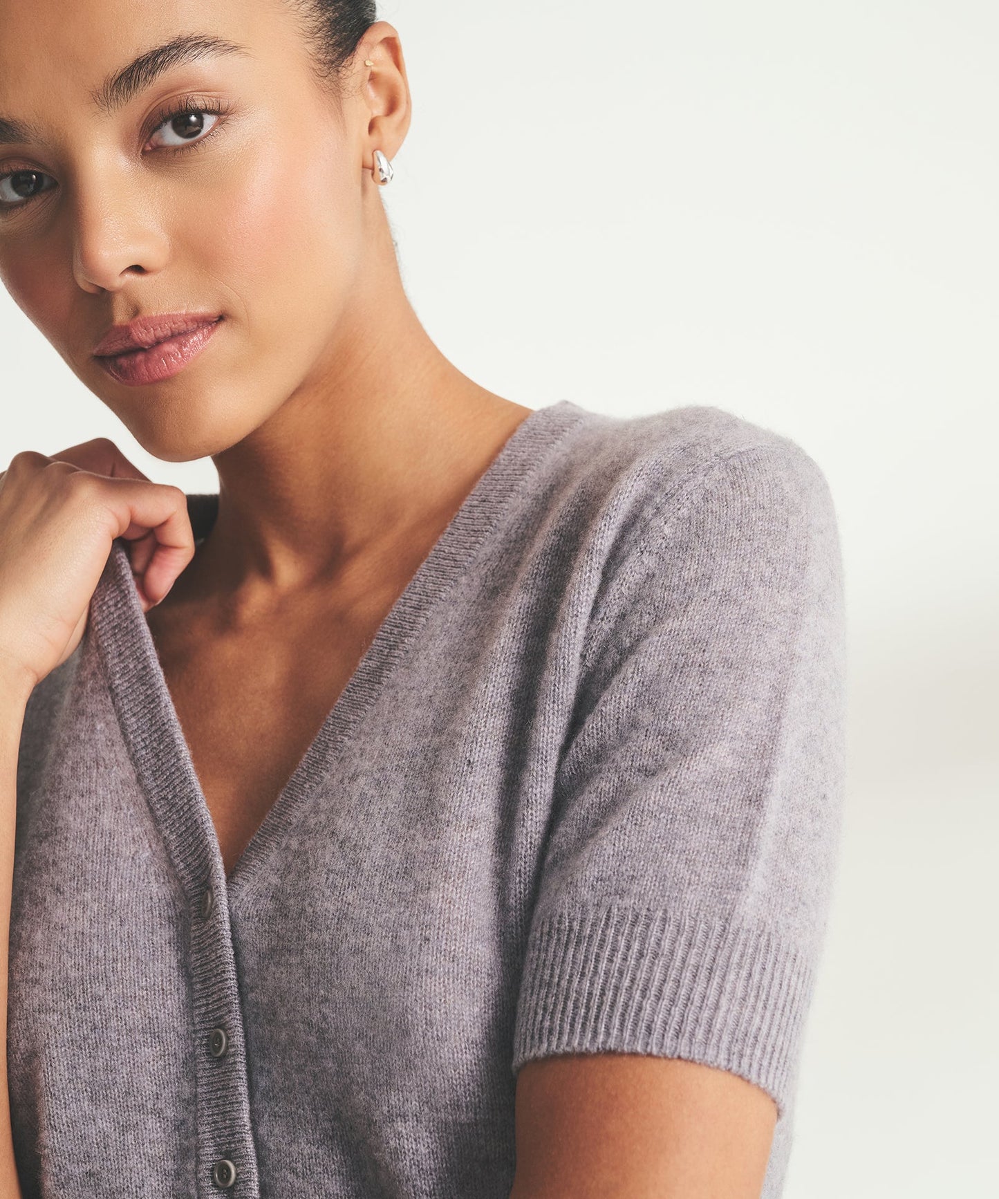 Lightweight Cashmere Short Sleeve Cardigan