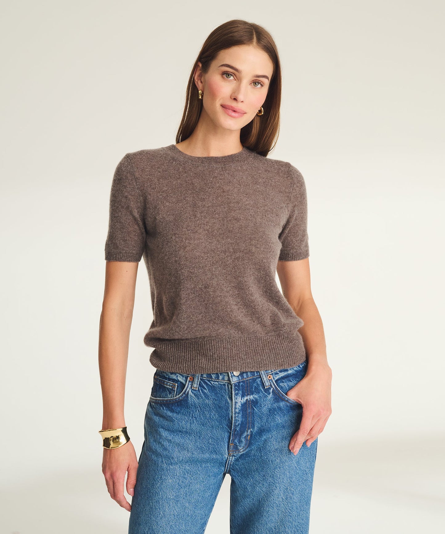 Lightweight Cashmere Short Sleeve Sweater