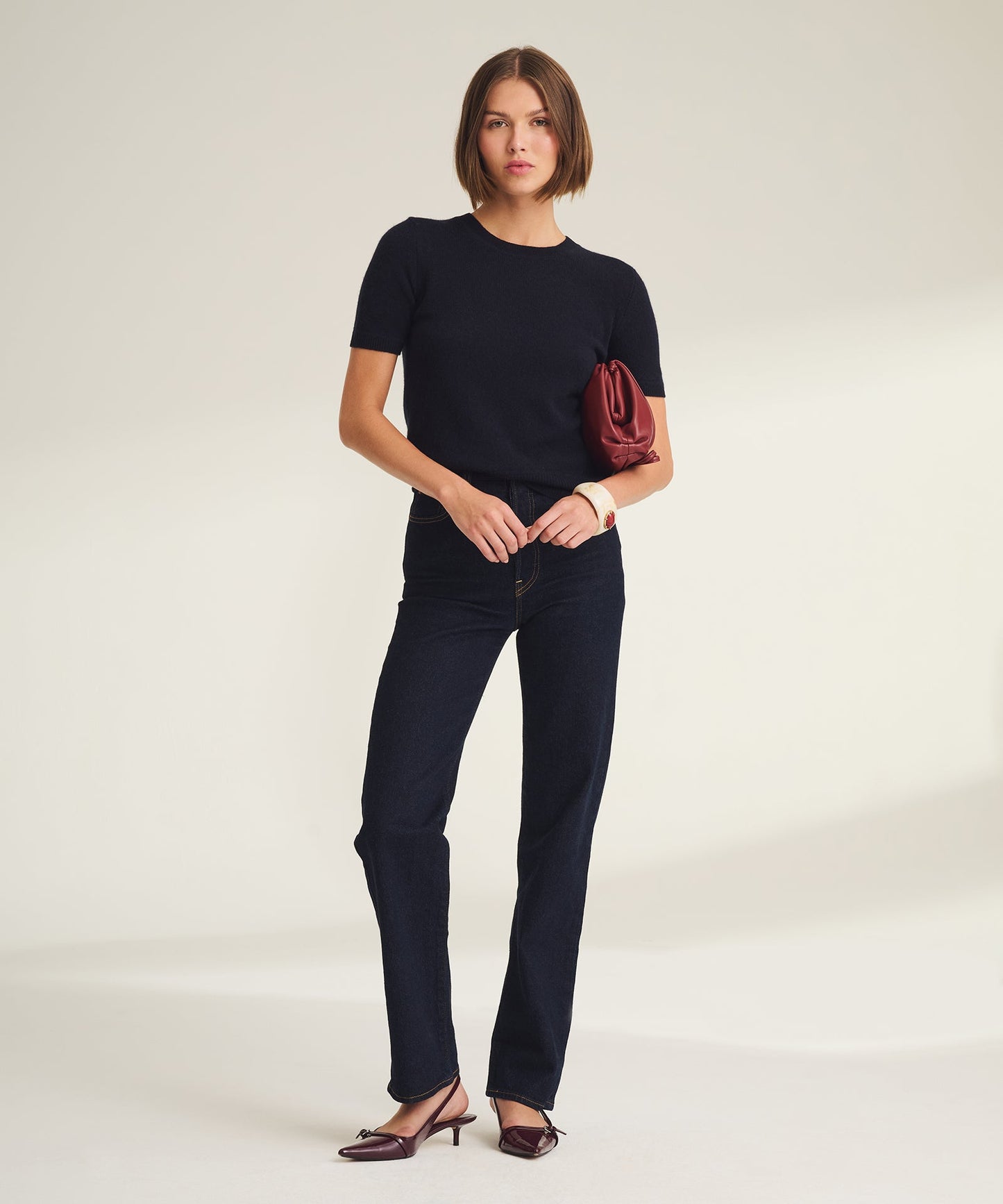 Lightweight Cashmere Short Sleeve Sweater