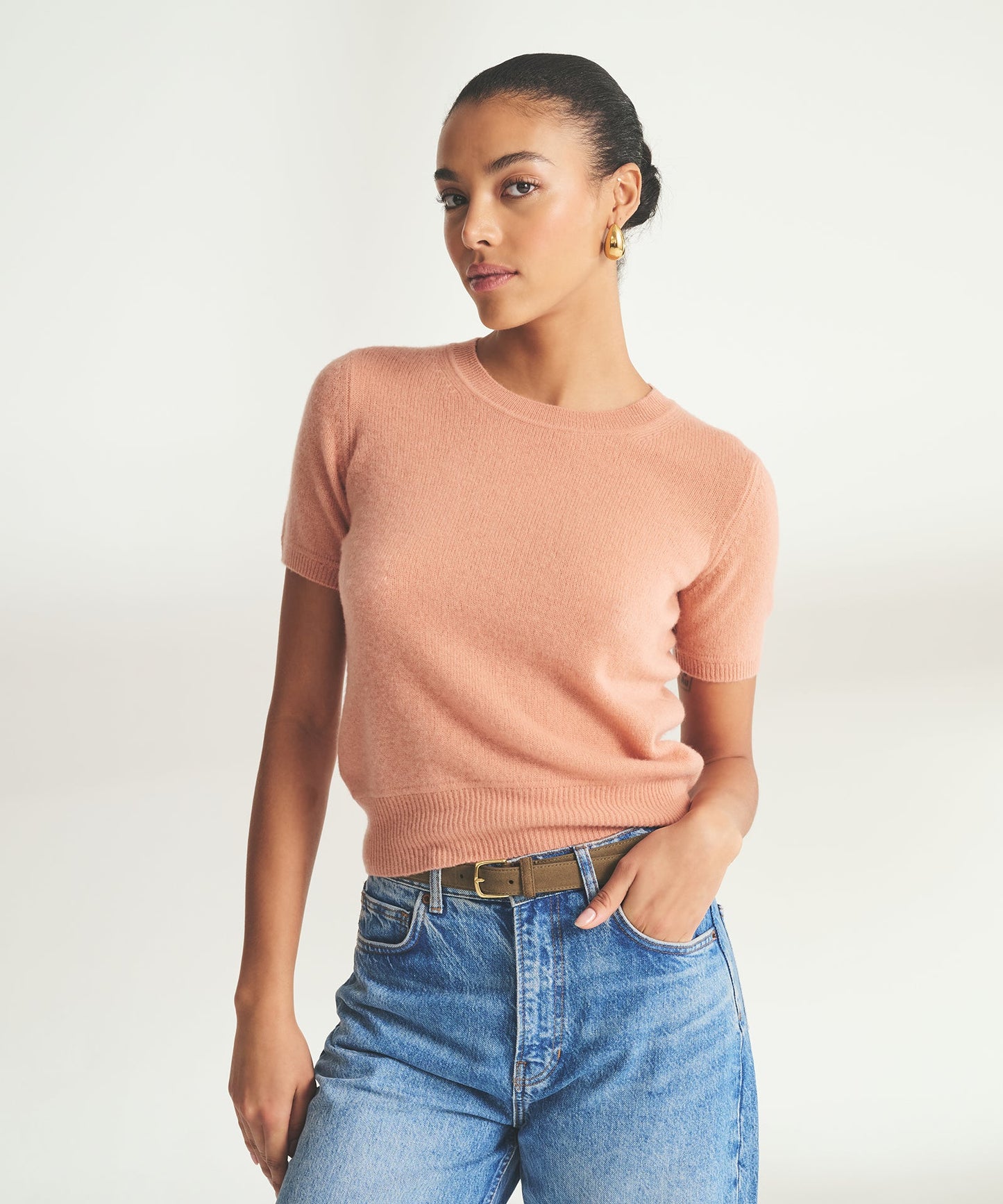 Lightweight Cashmere Short Sleeve Sweater
