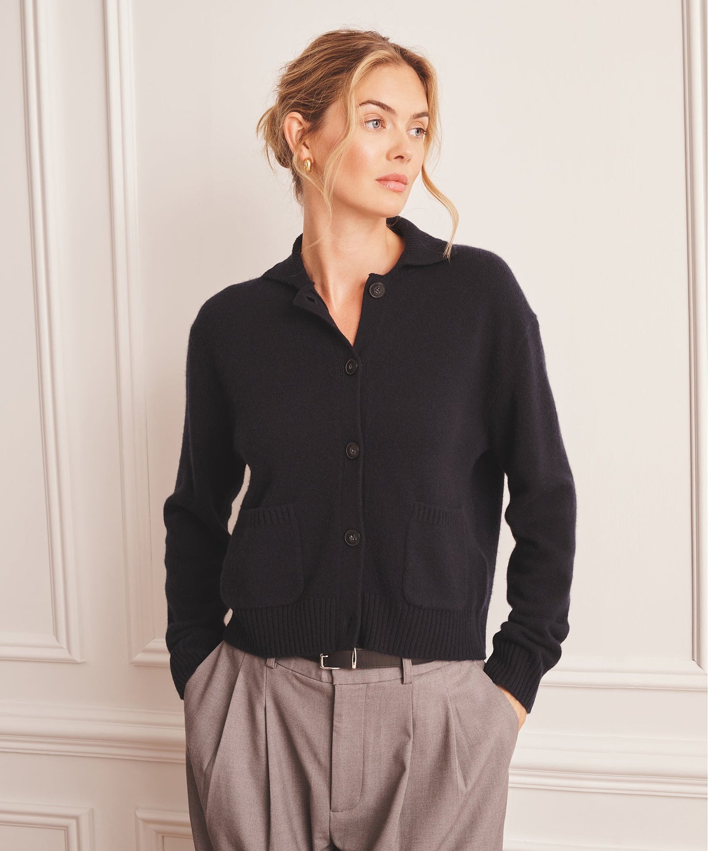 Luxe Cashmere Collared Cardigan