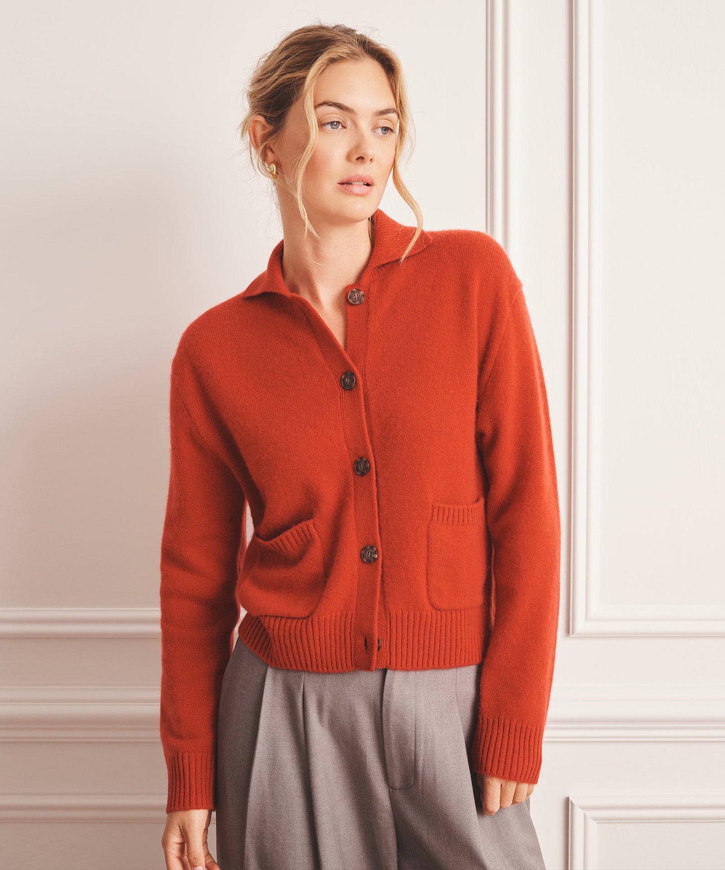 Luxe Cashmere Collared Cardigan