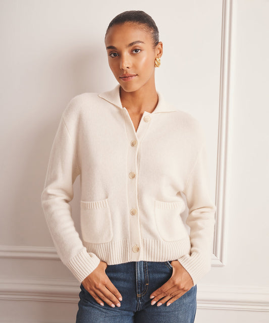 Luxe Cashmere Collared Cardigan
