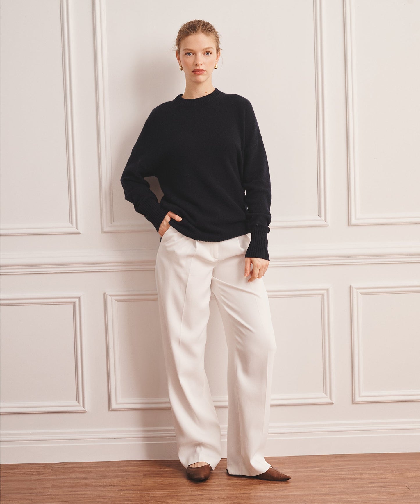 Luxe Cashmere Oversized Crewneck Sweater