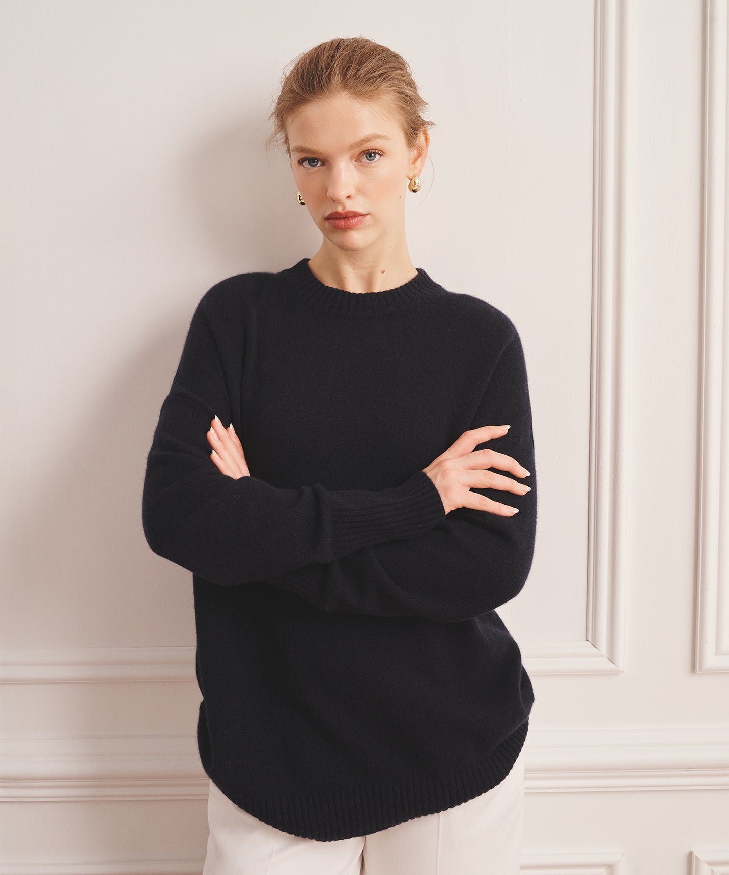 Luxe Cashmere Oversized Crewneck Sweater