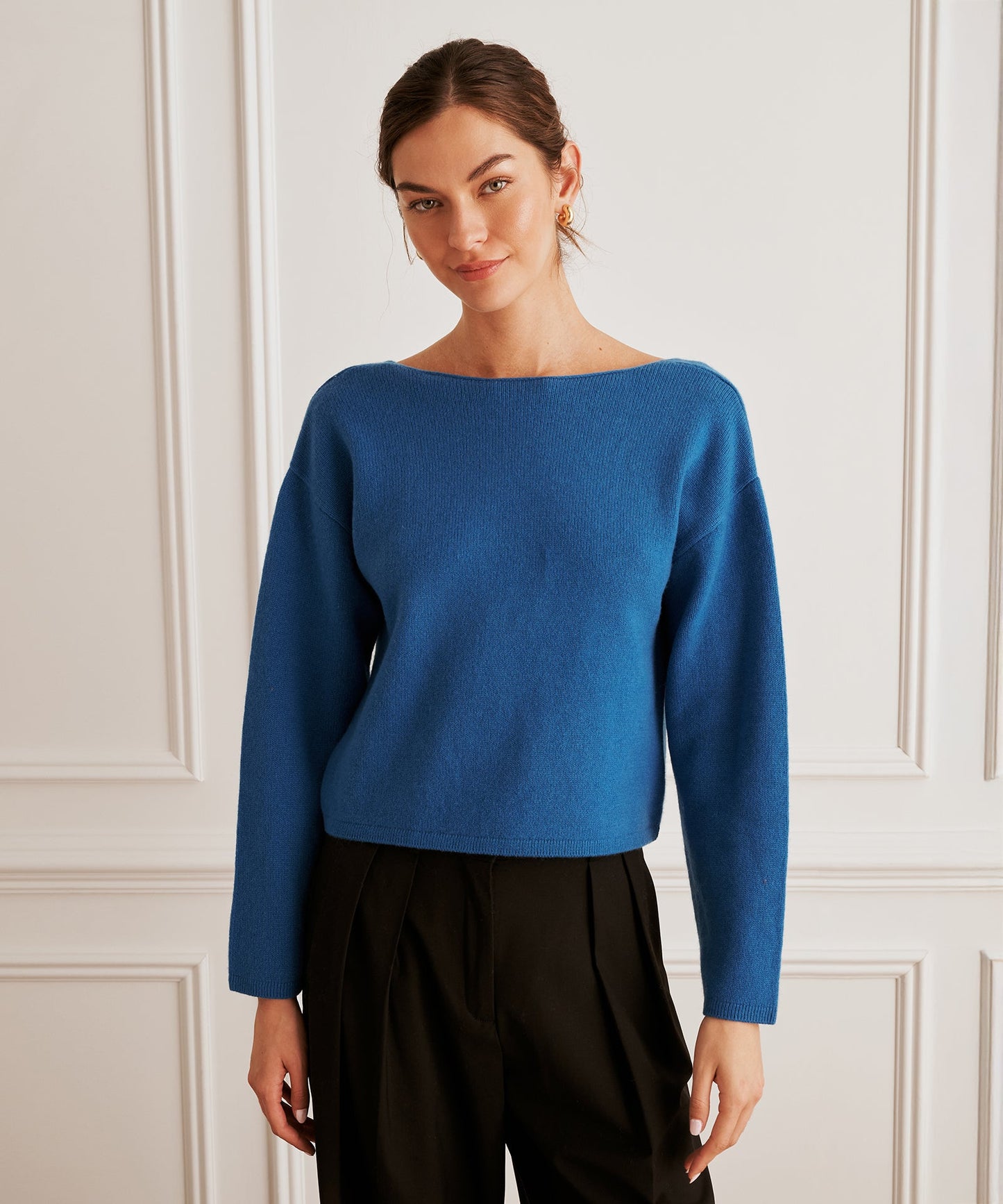 Luxe Cashmere Reversible Boatneck Sweater