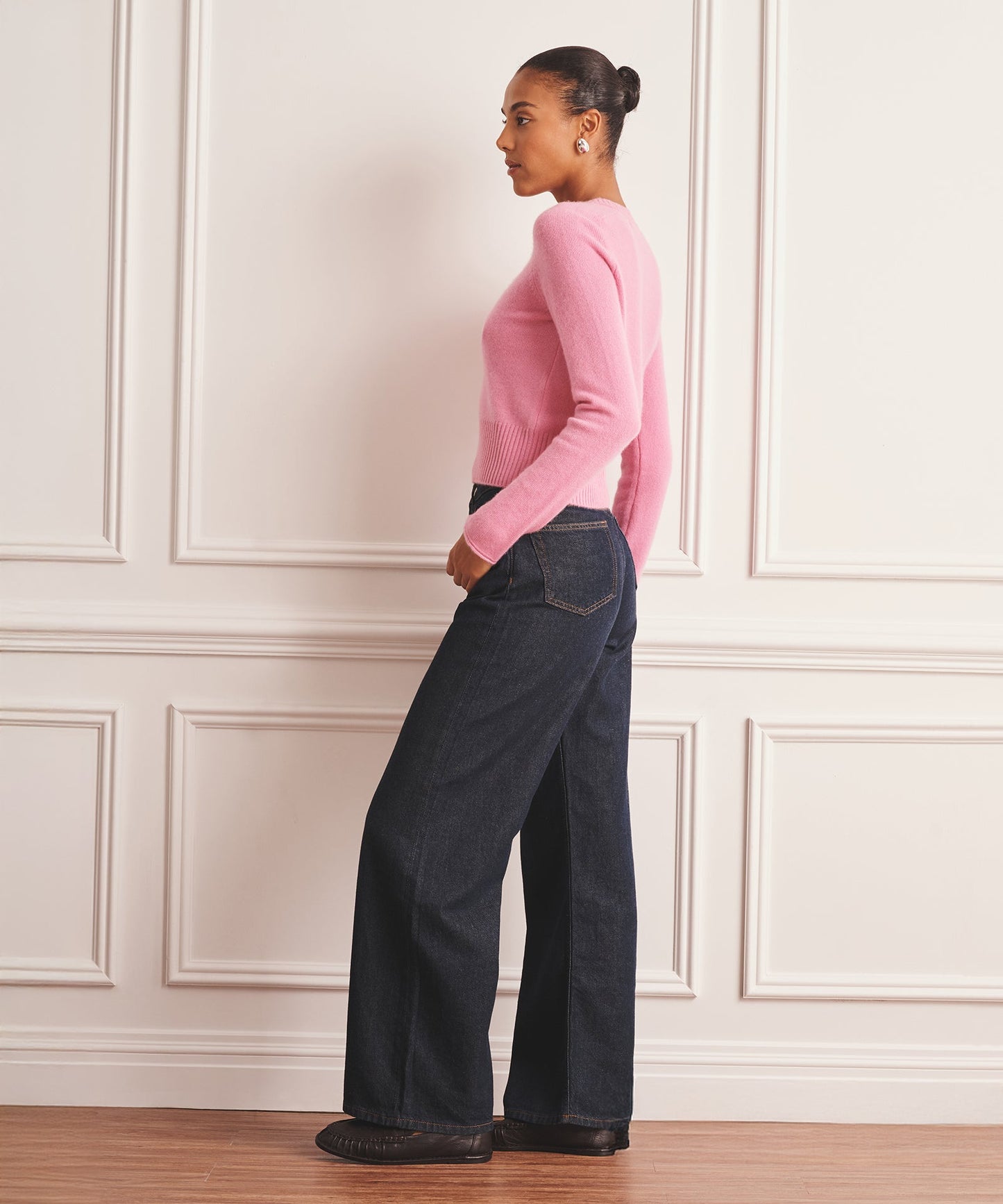 Luxe Cashmere Saddle Crewneck Sweater