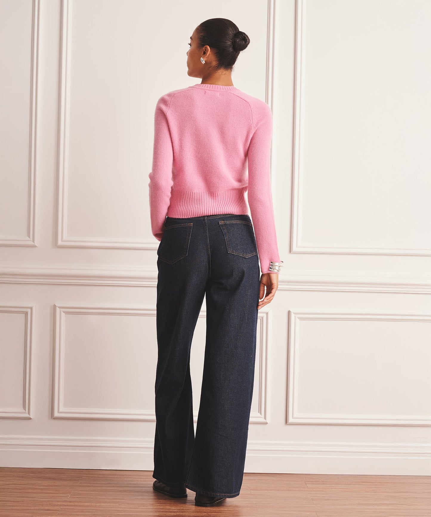 Luxe Cashmere Saddle Crewneck Sweater