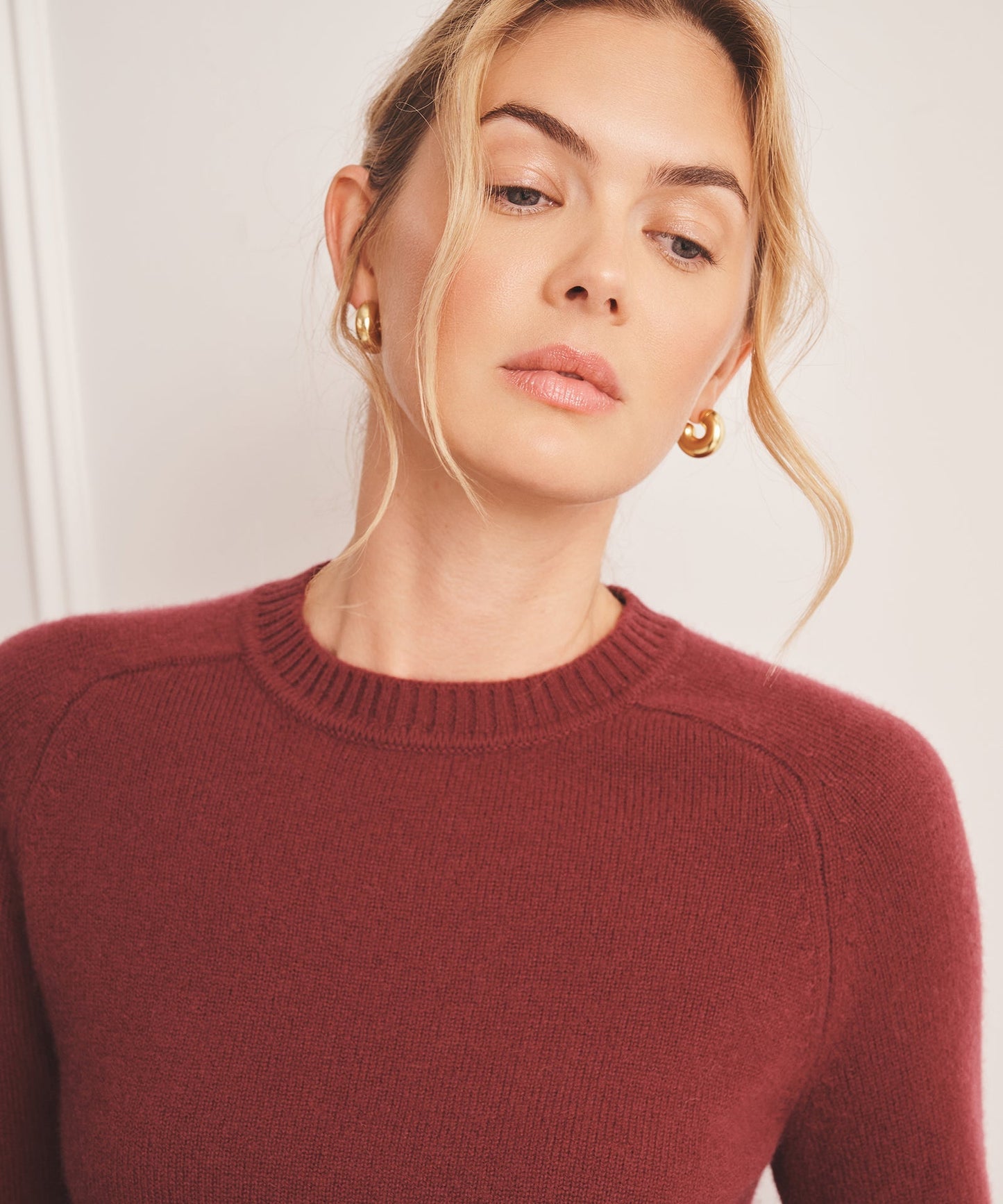 Luxe Cashmere Saddle Crewneck Sweater