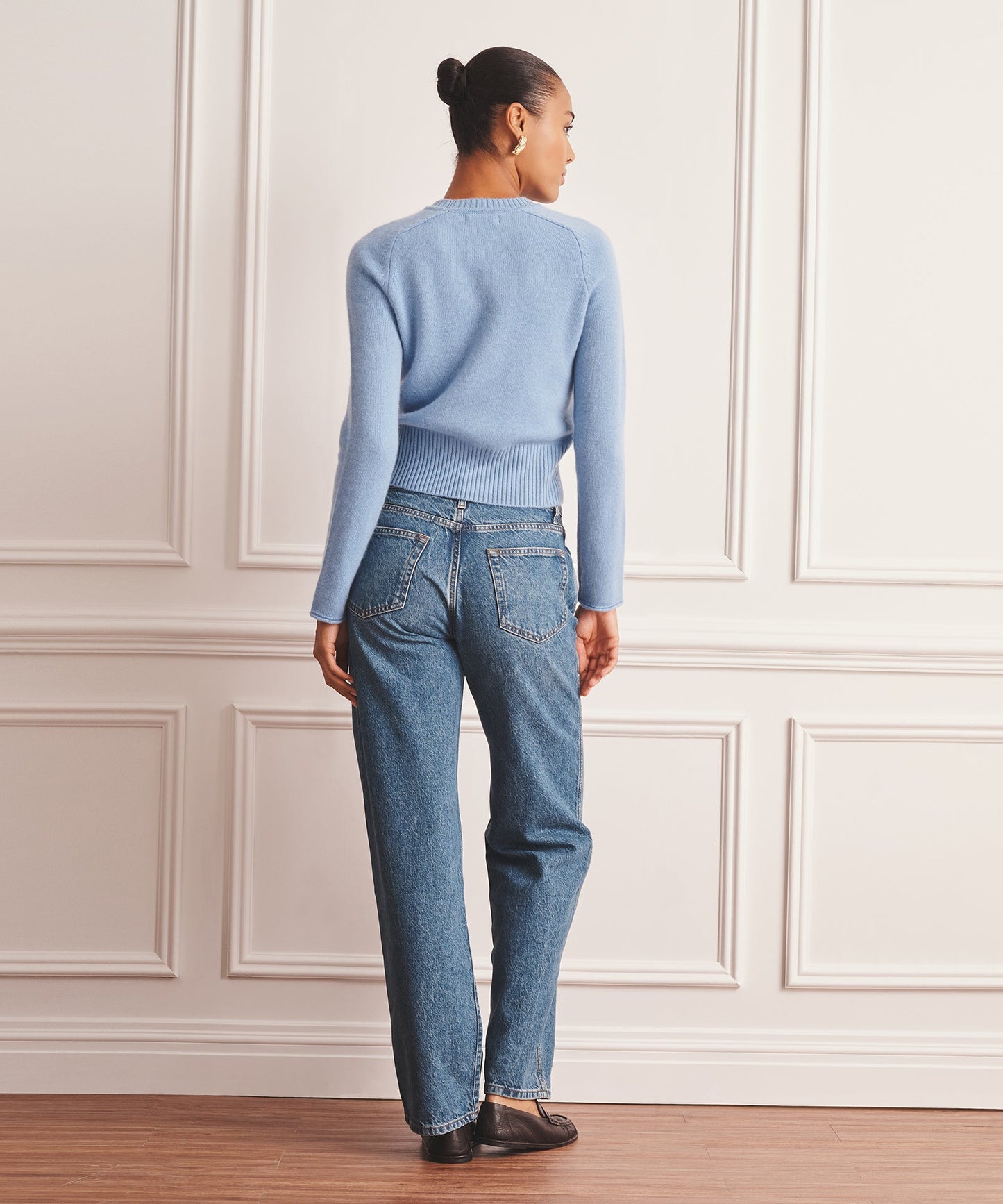 Luxe Cashmere Saddle Crewneck Sweater