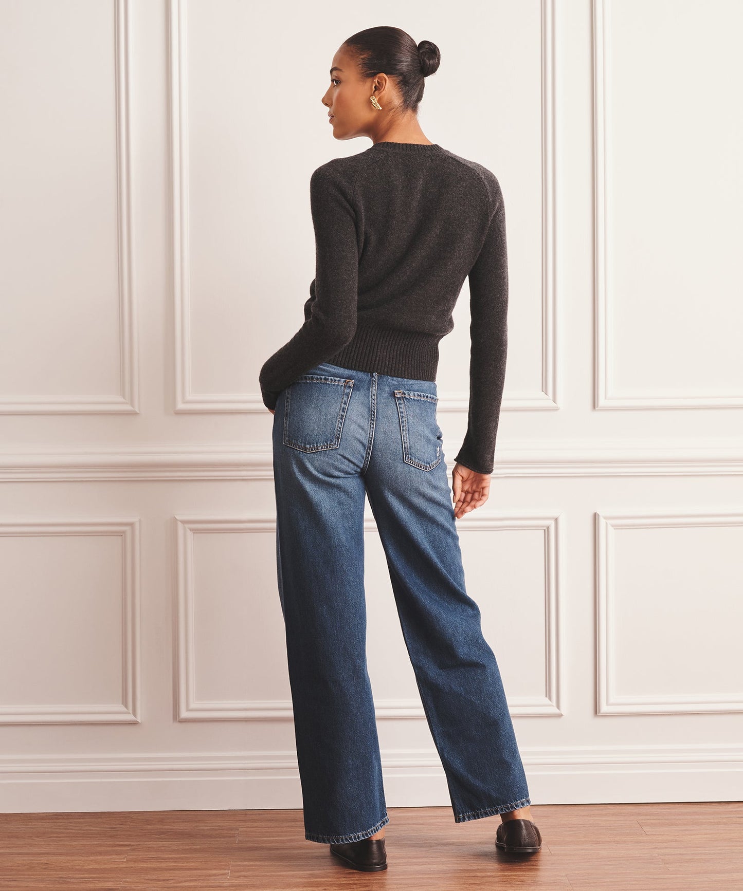 Luxe Cashmere Saddle Crewneck Sweater