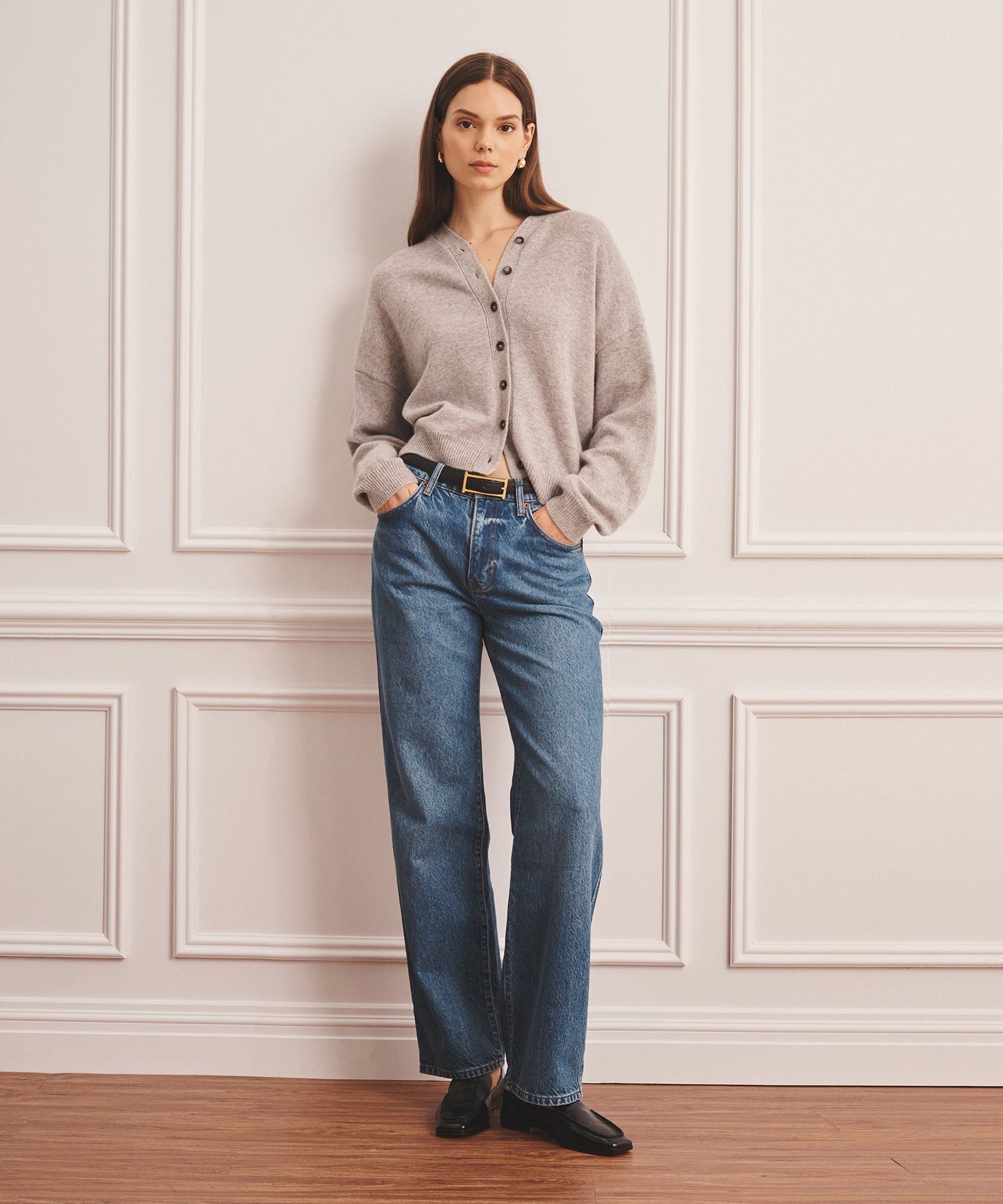 Luxe Cashmere V-Neck Bomber Cardigan