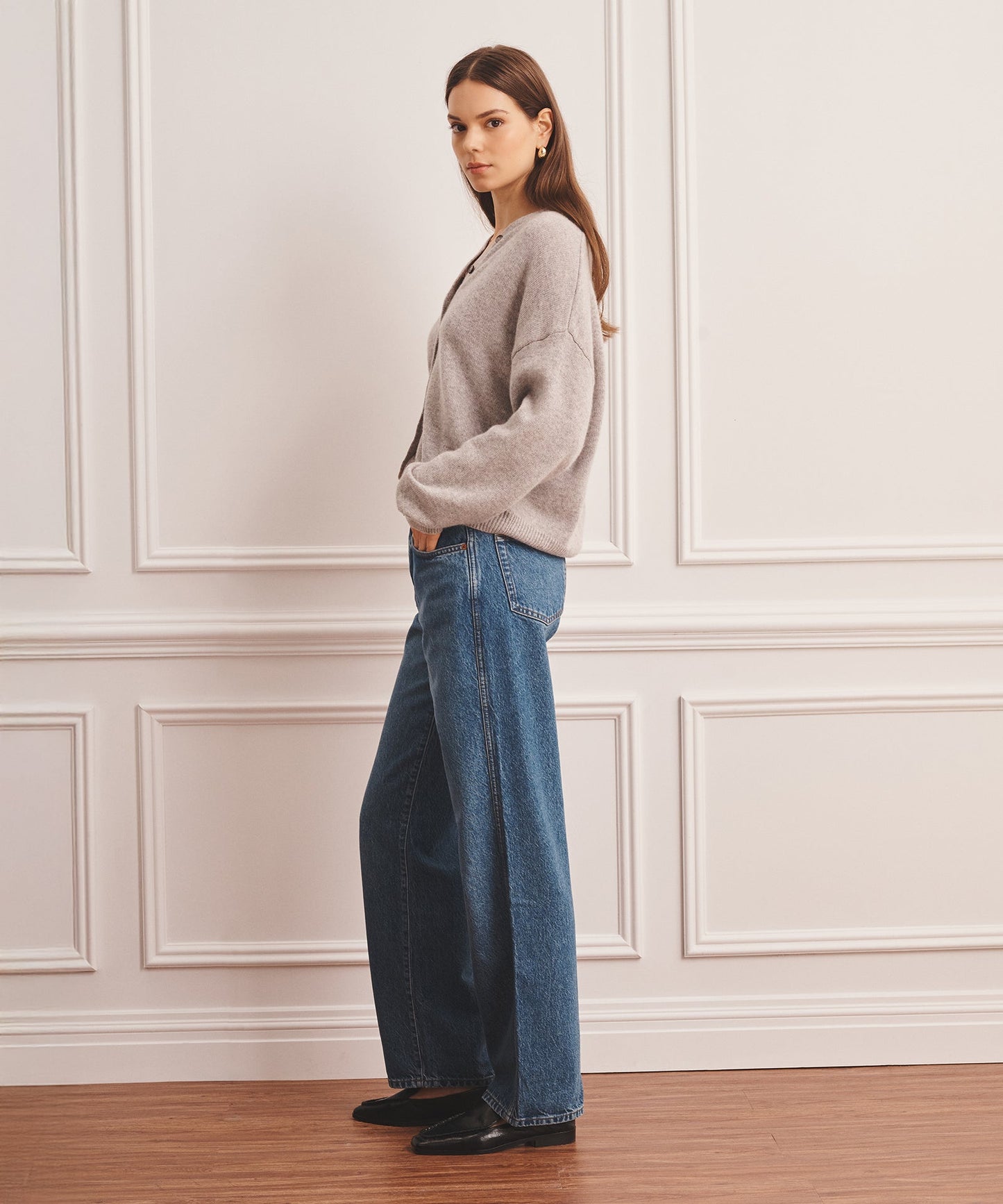 Luxe Cashmere V-Neck Bomber Cardigan