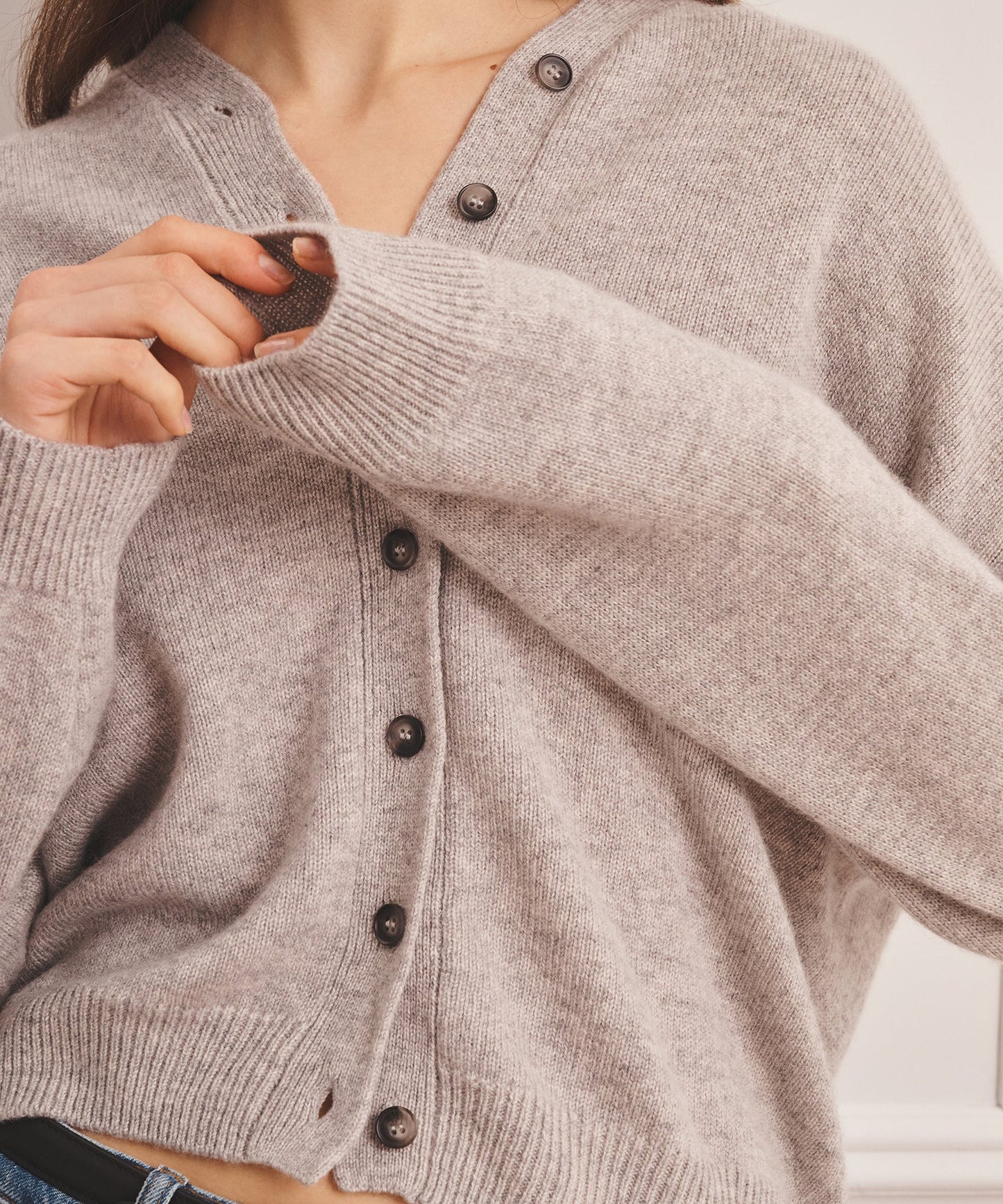 Luxe Cashmere V-Neck Bomber Cardigan