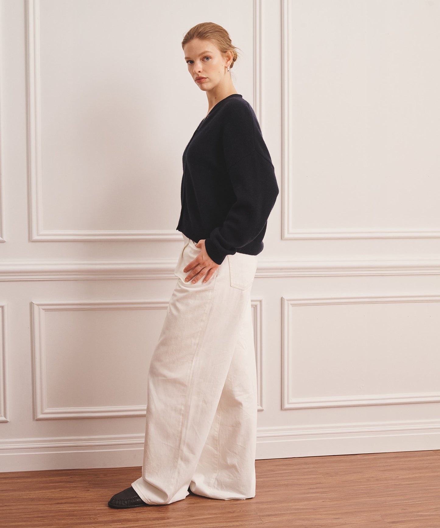 Luxe Cashmere V-Neck Bomber Cardigan