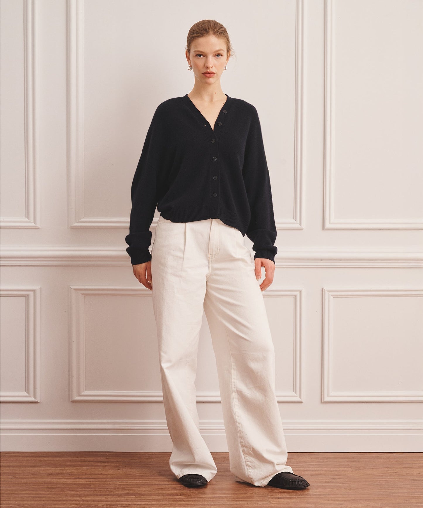 Luxe Cashmere V-Neck Bomber Cardigan