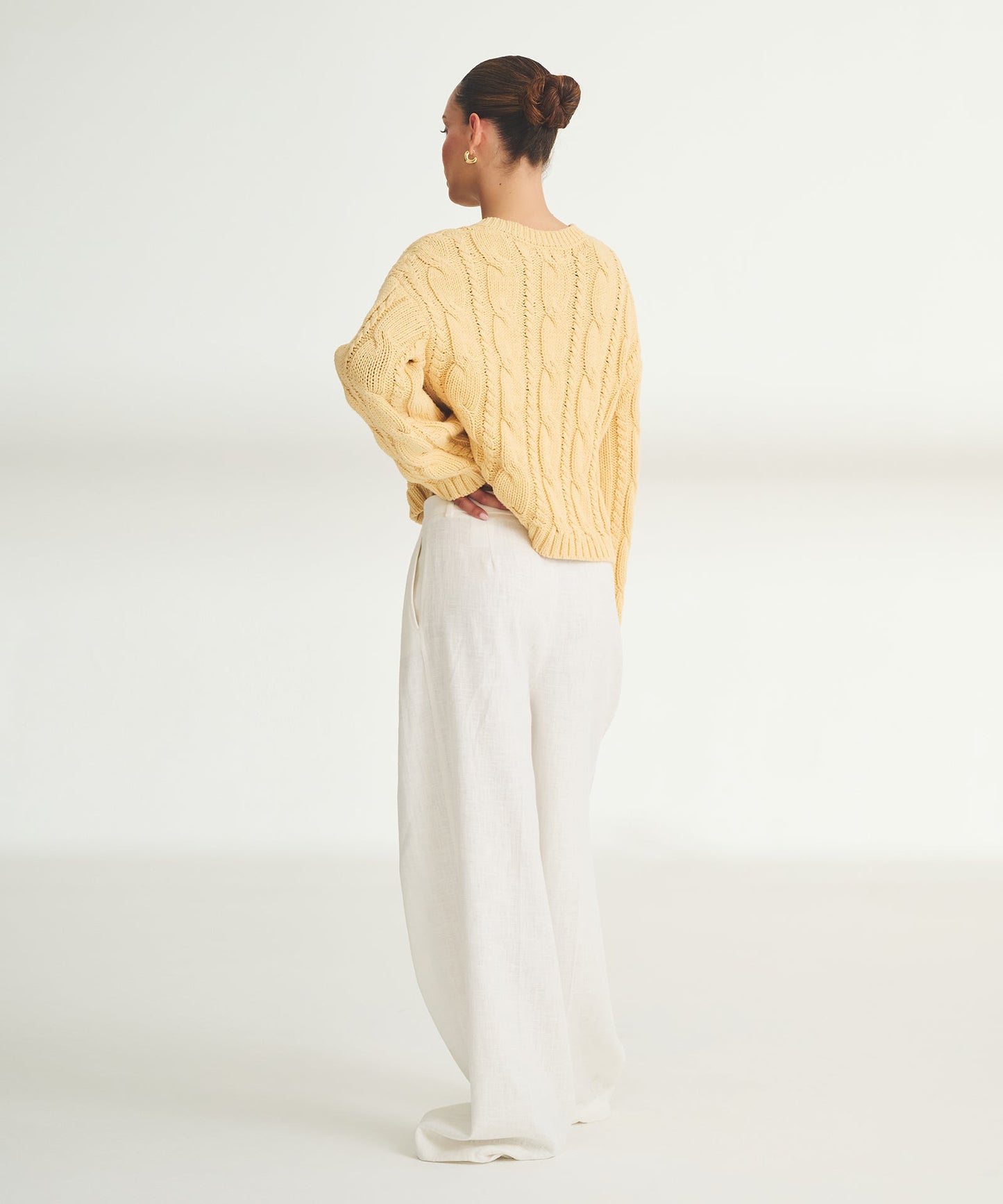 Luxe Cotton Cable Crewneck