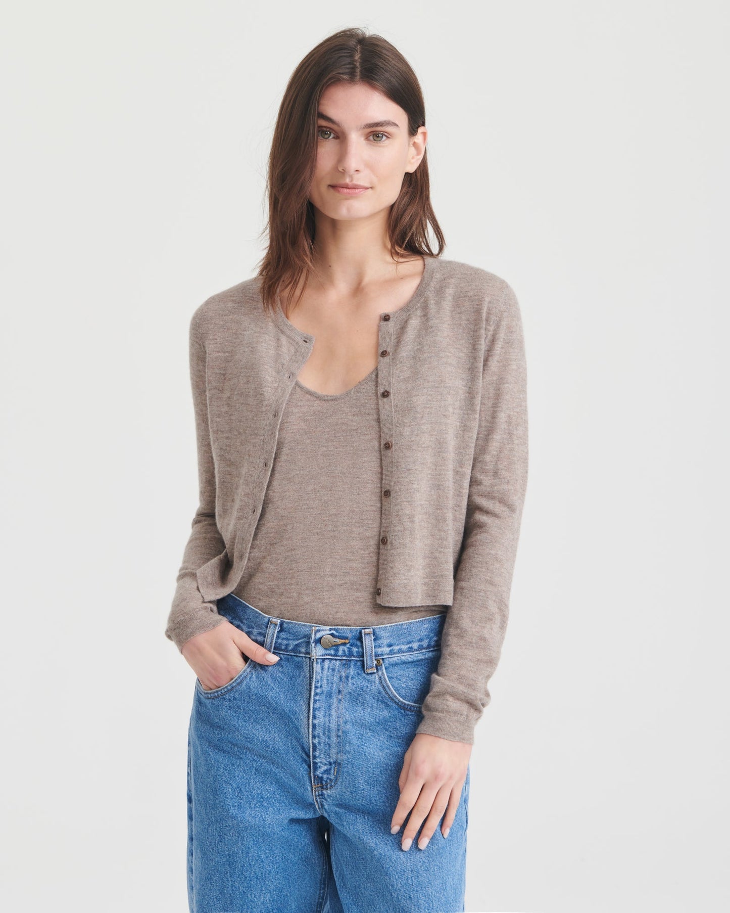 Super Fine Cashmere Cropped Cardigan