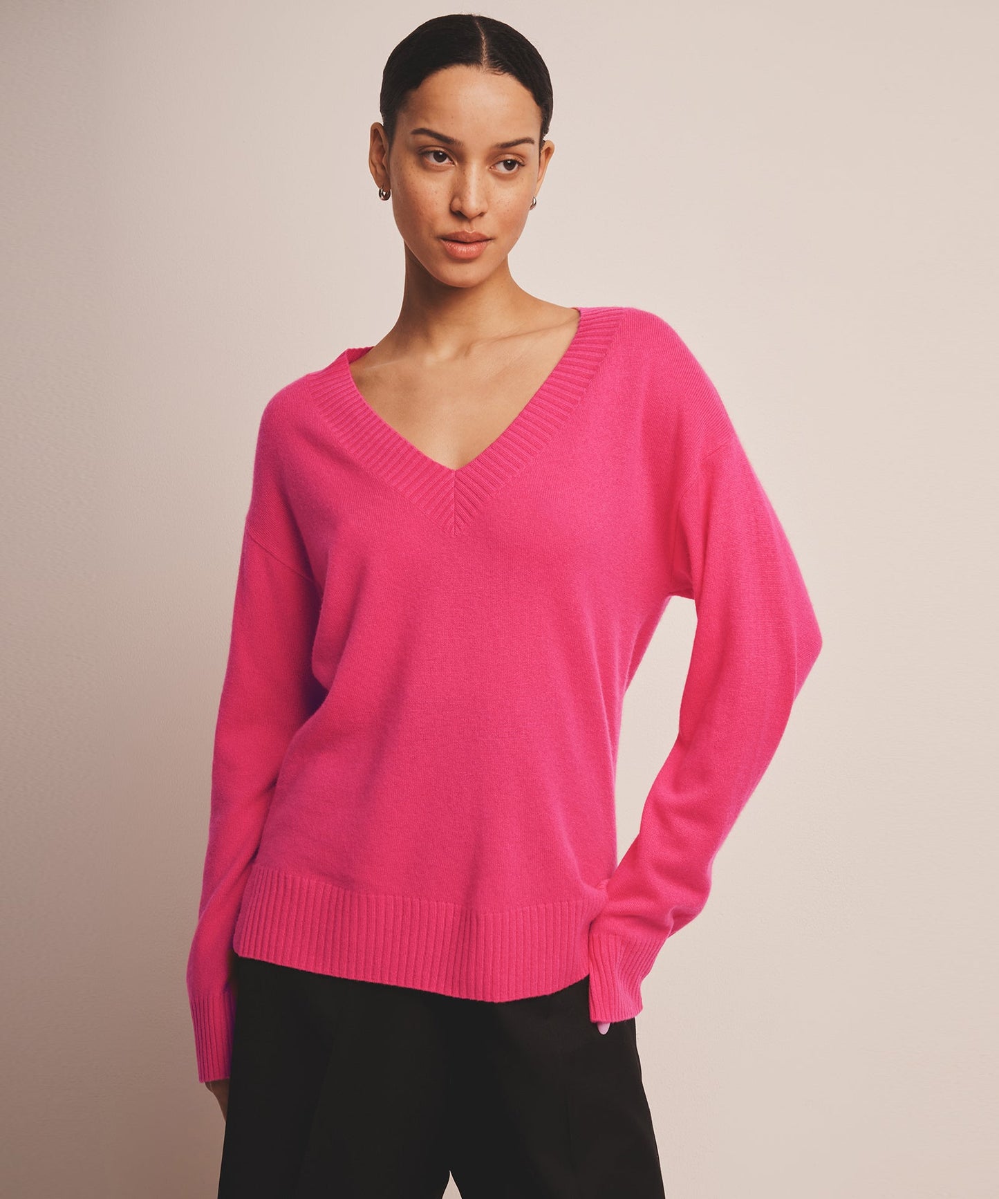 Signature Cashmere Wide Sleeve V-Neck Sweater