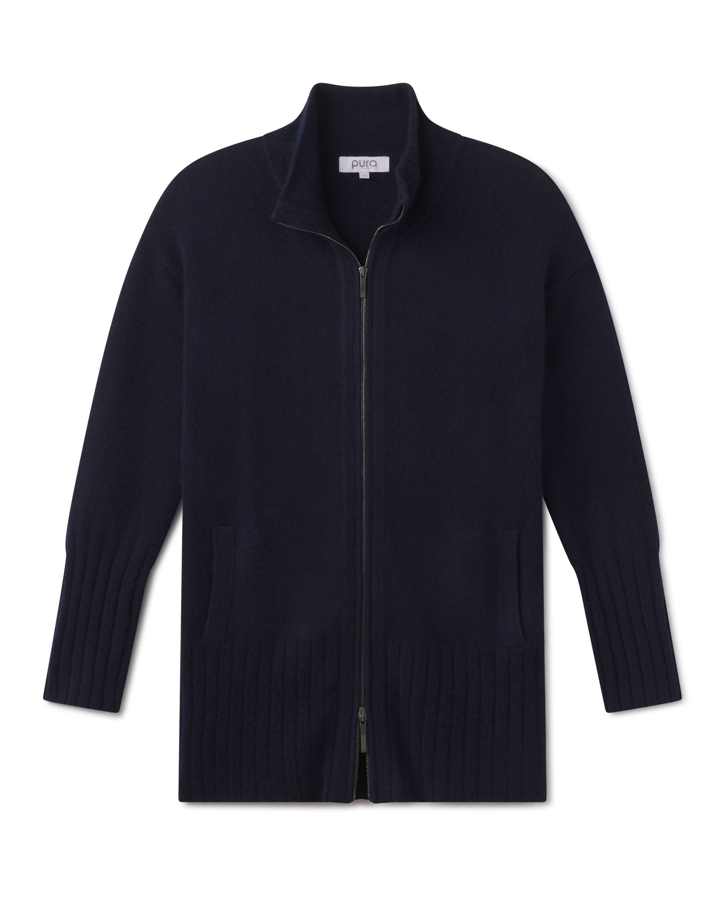 Cashmere Zip Up Cardigan