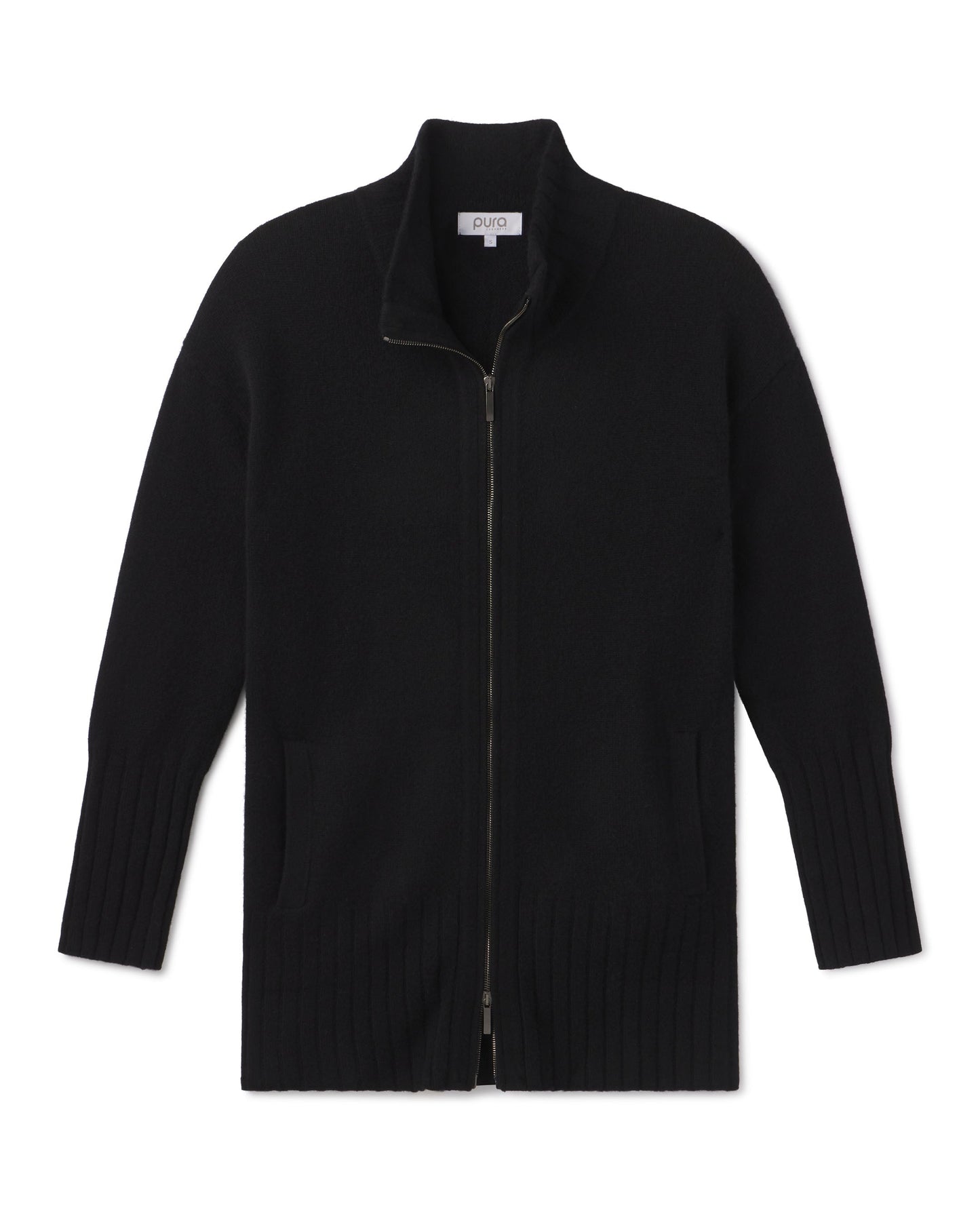 Cashmere Zip Up Cardigan