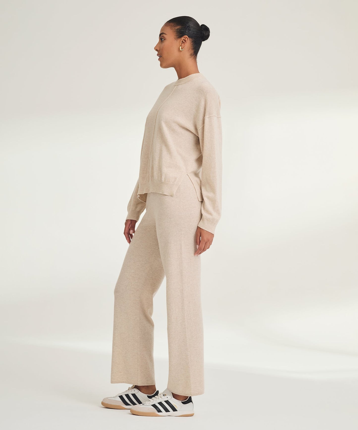 Signature Cashmere Crewneck Sweater with Pintucks