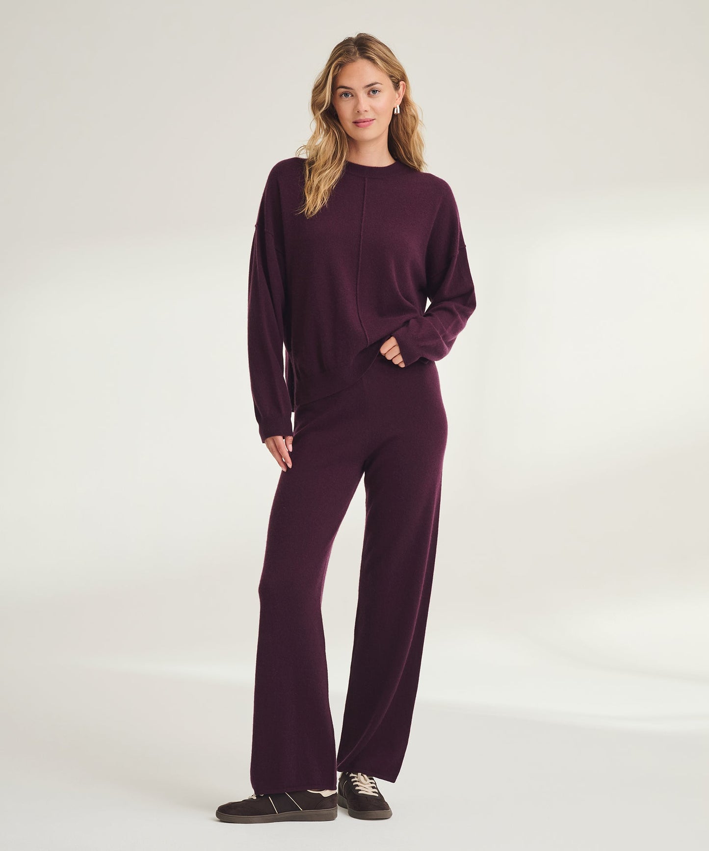 Signature Cashmere Crewneck Sweater with Pintucks