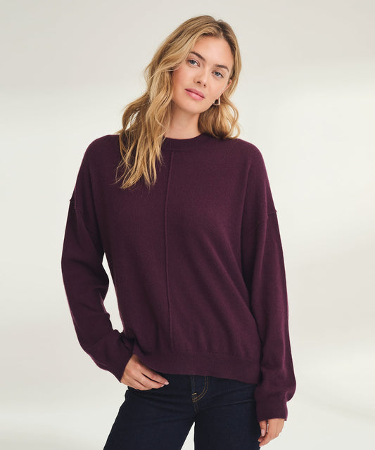 Signature Cashmere Crewneck Sweater with Pintucks