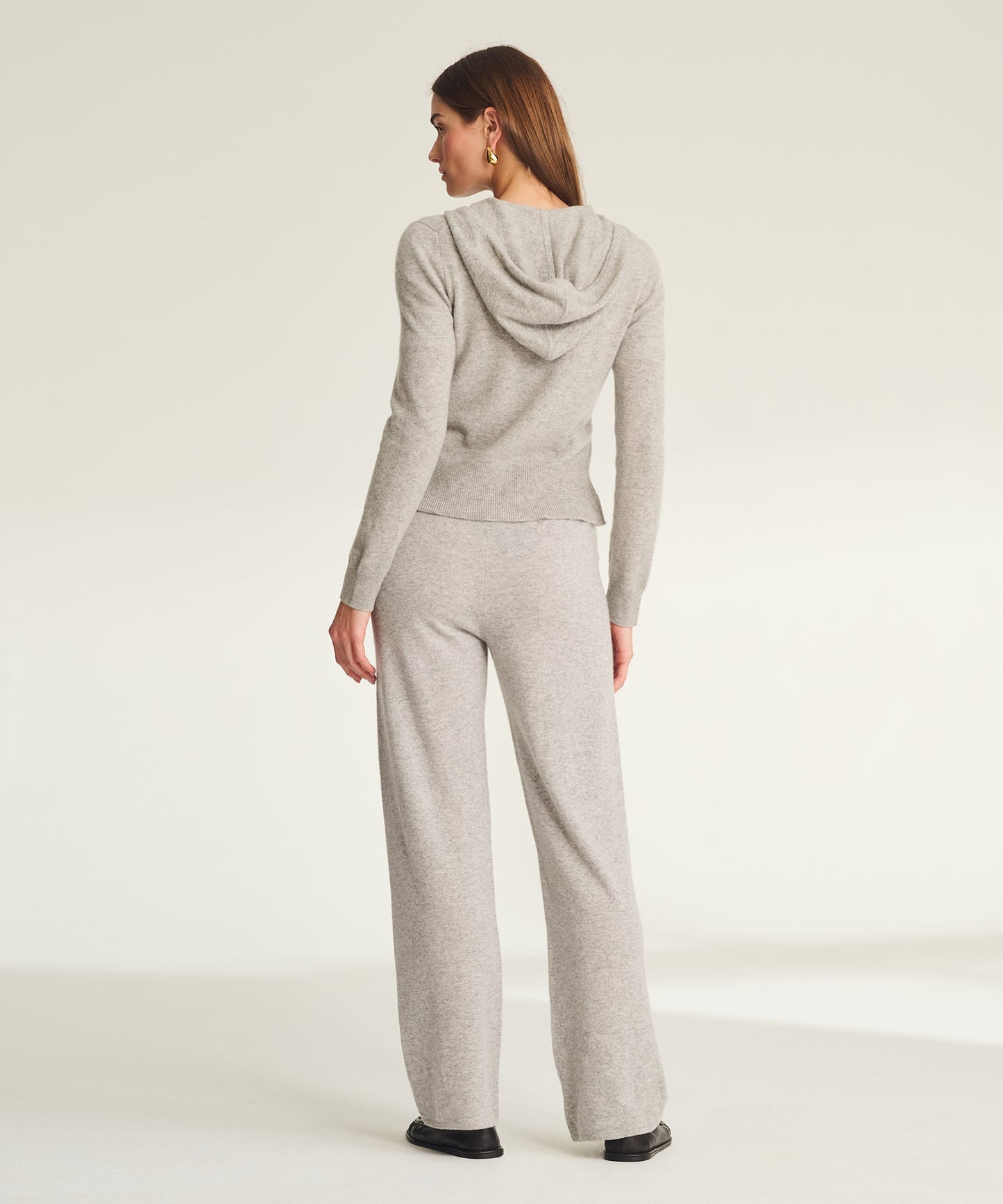 Signature Cashmere Cropped Zip Up Hoodie