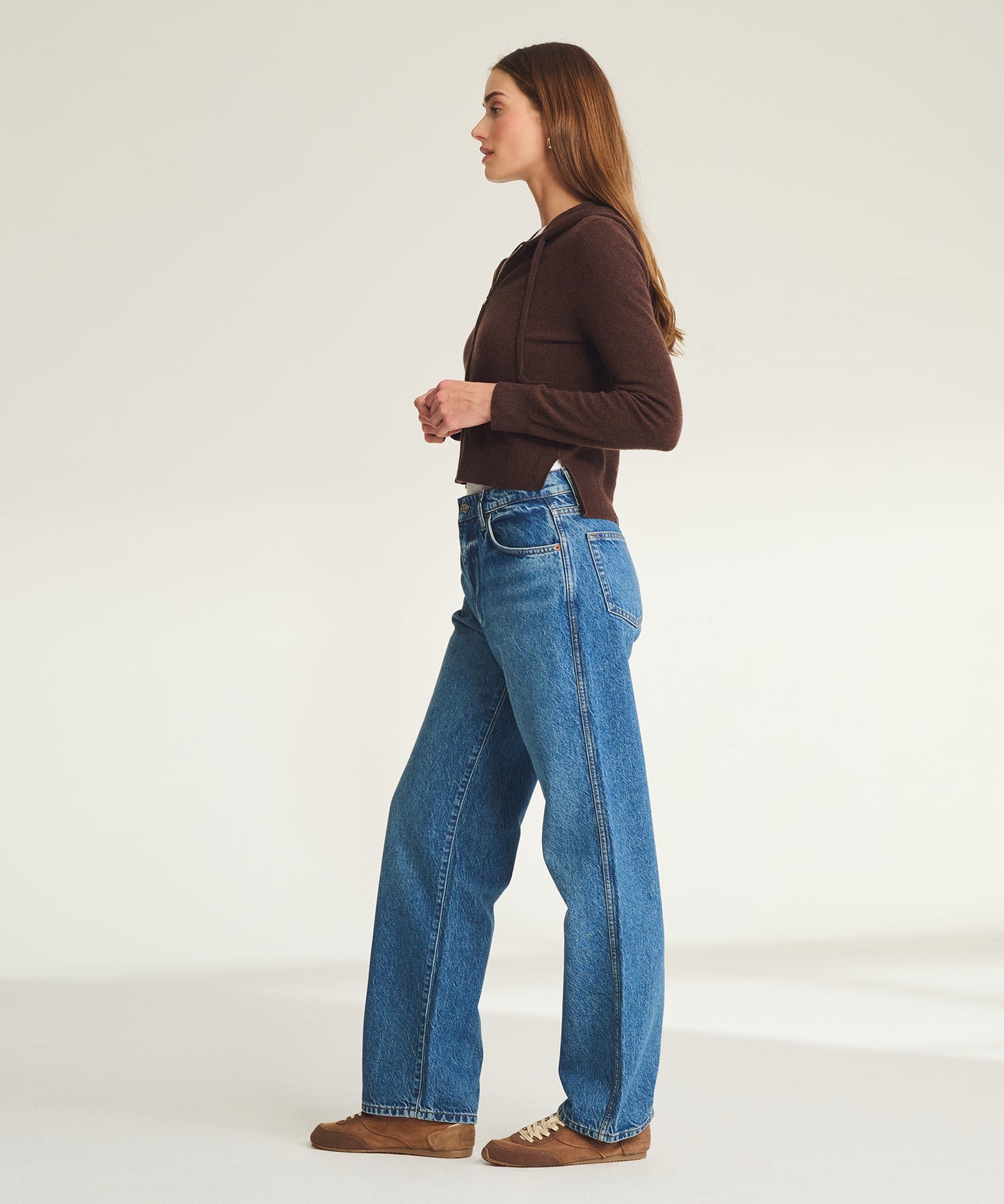 Signature Cashmere Cropped Zip Up Hoodie