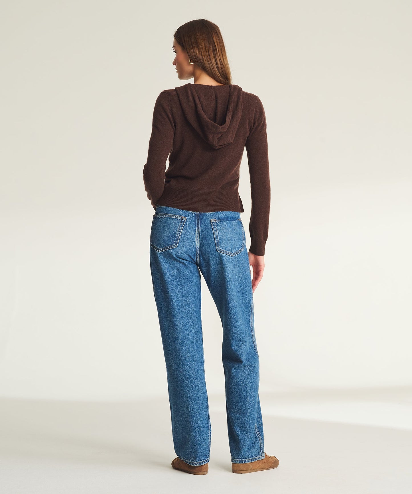 Signature Cashmere Cropped Zip Up Hoodie