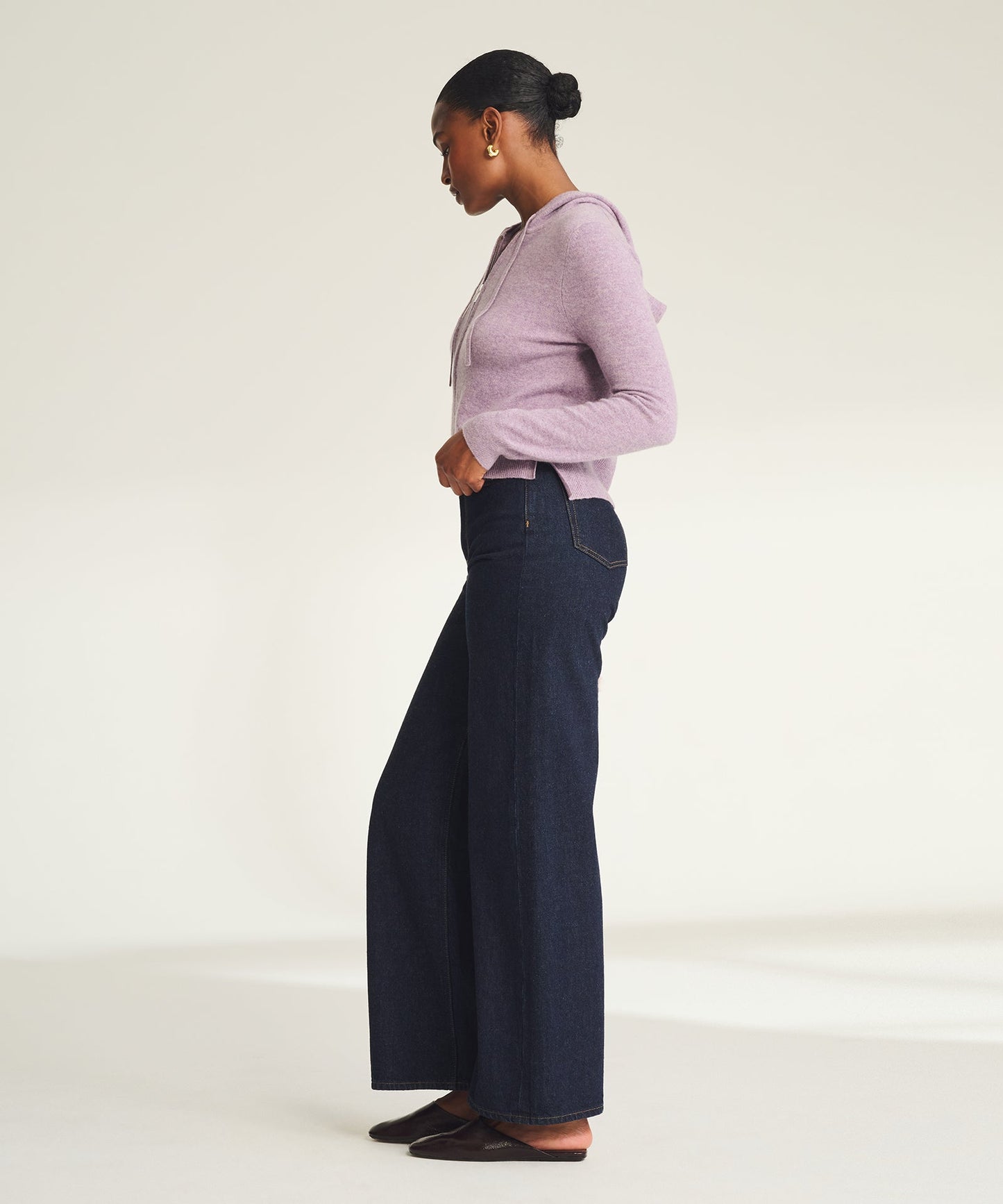 Signature Cashmere Cropped Zip Up Hoodie