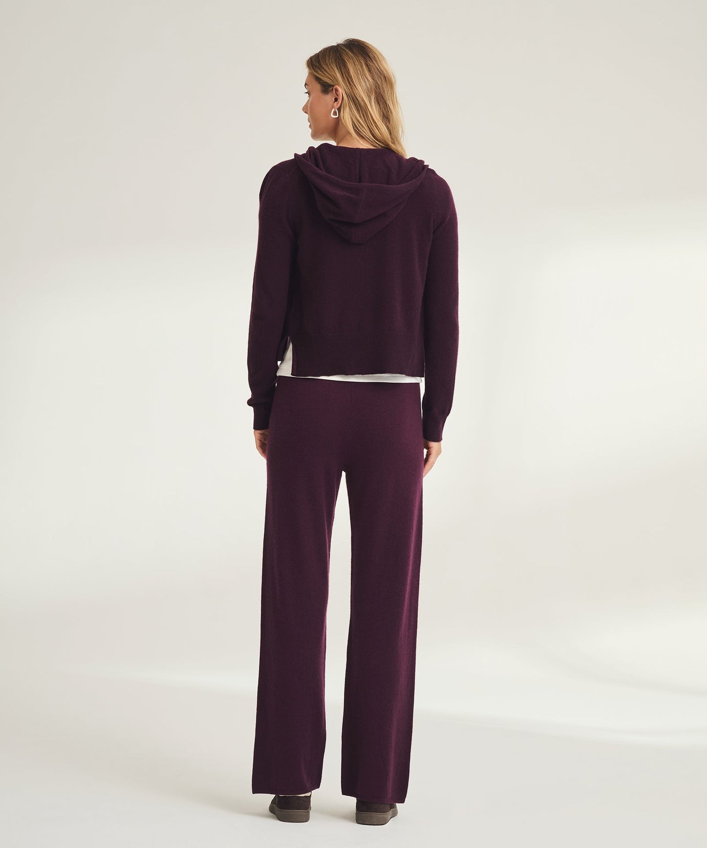 Signature Cashmere Cropped Zip Up Hoodie