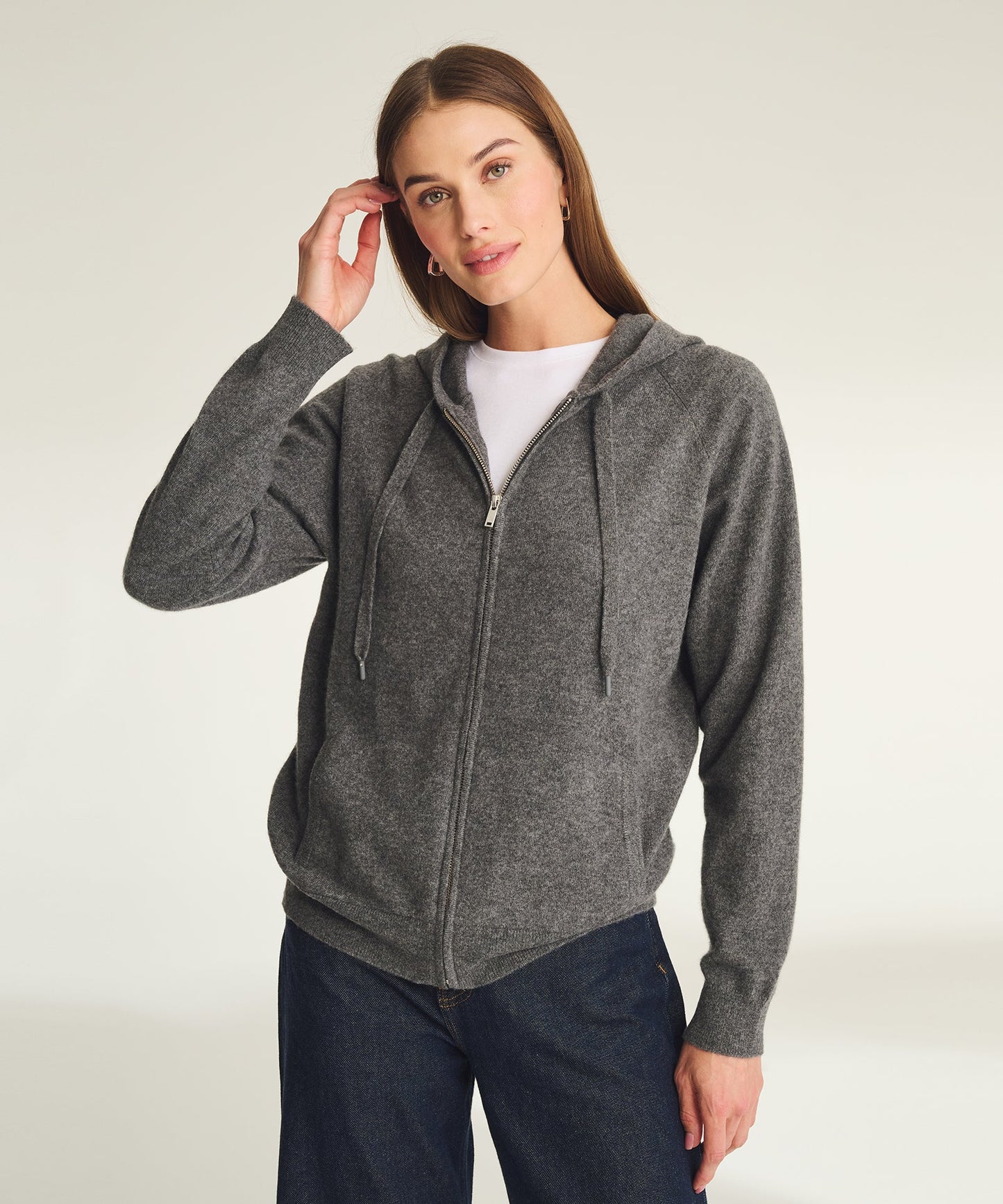 Signature Cashmere Zip Up Hoodie
