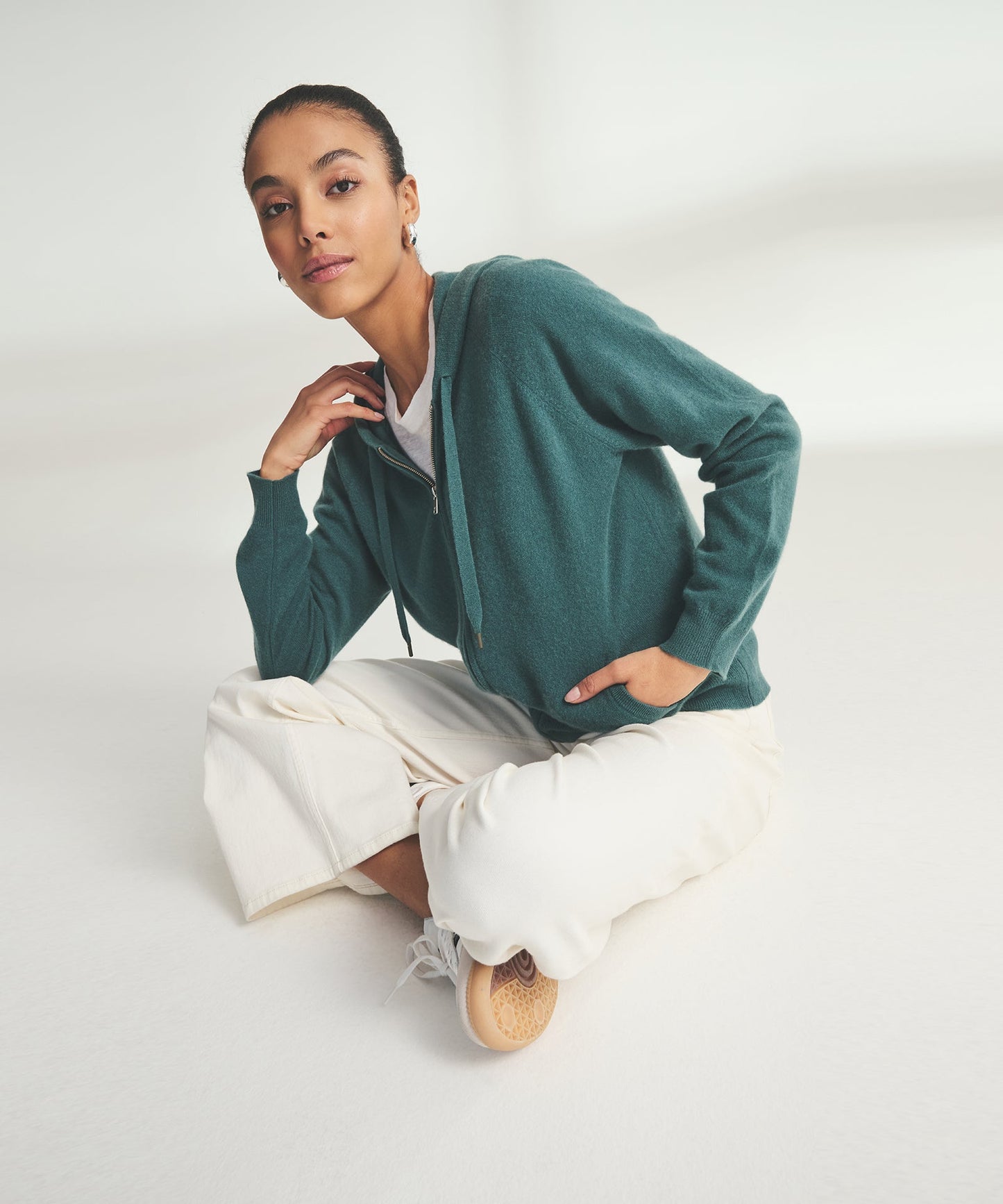 Signature Cashmere Zip Up Hoodie