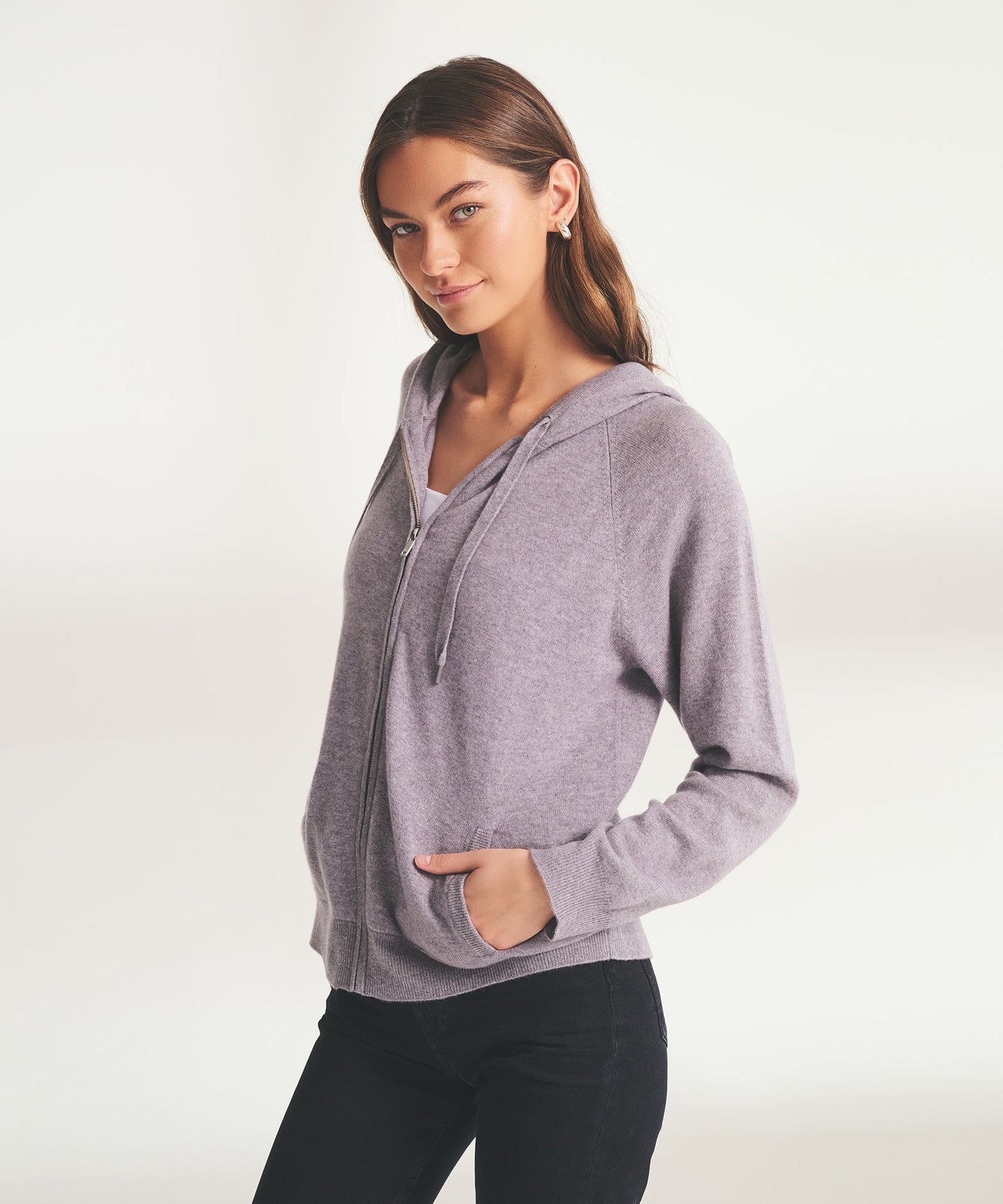 Signature Cashmere Zip Up Hoodie