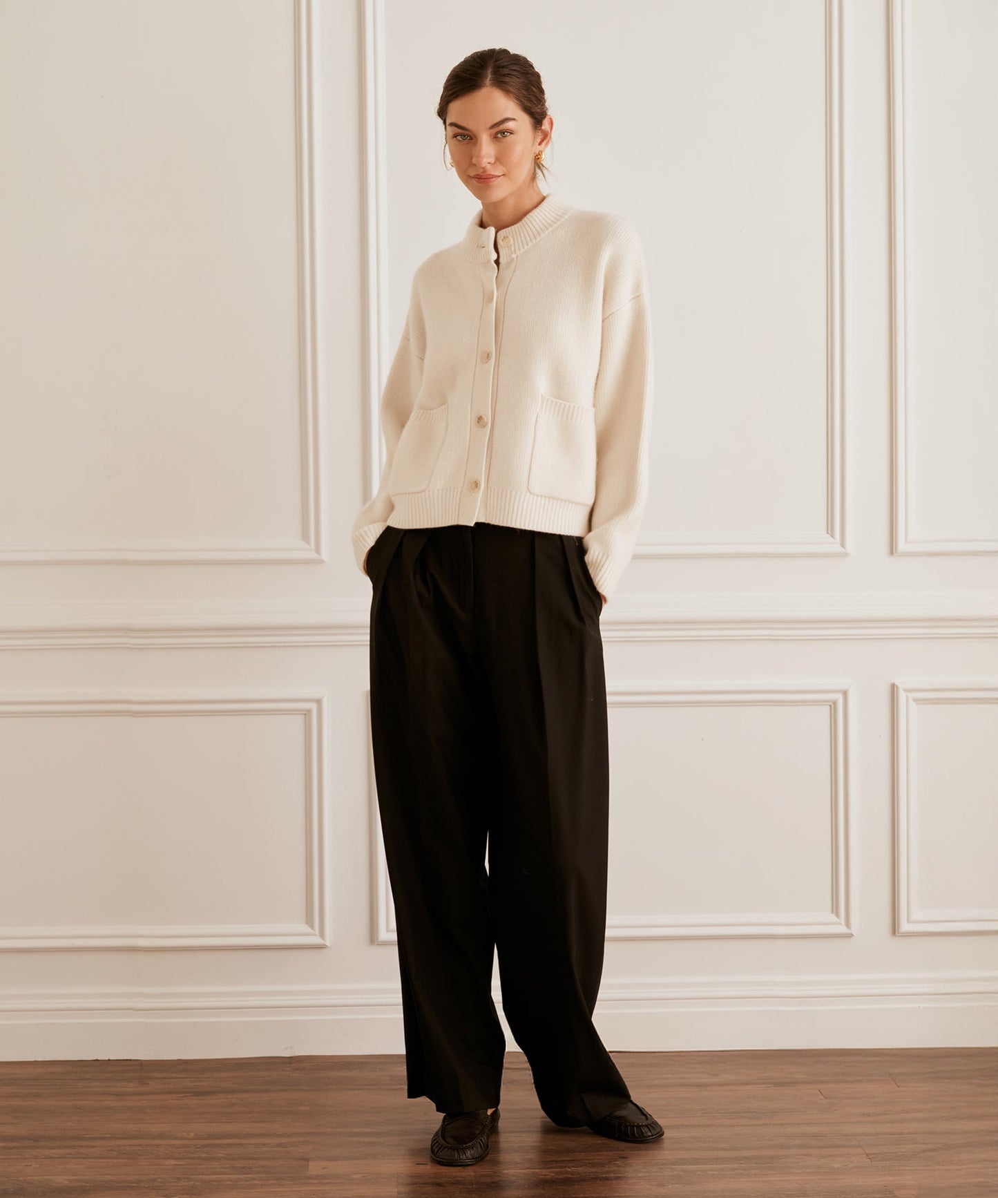 Ultra Luxe Cashmere High Neck Cardigan