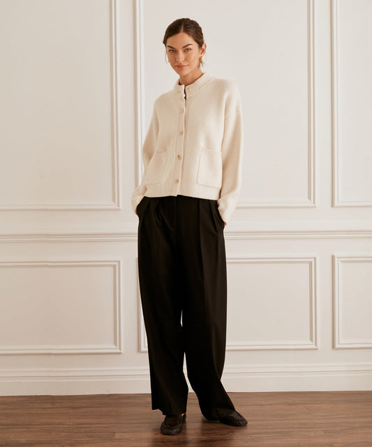 Ultra Luxe Cashmere High Neck Cardigan