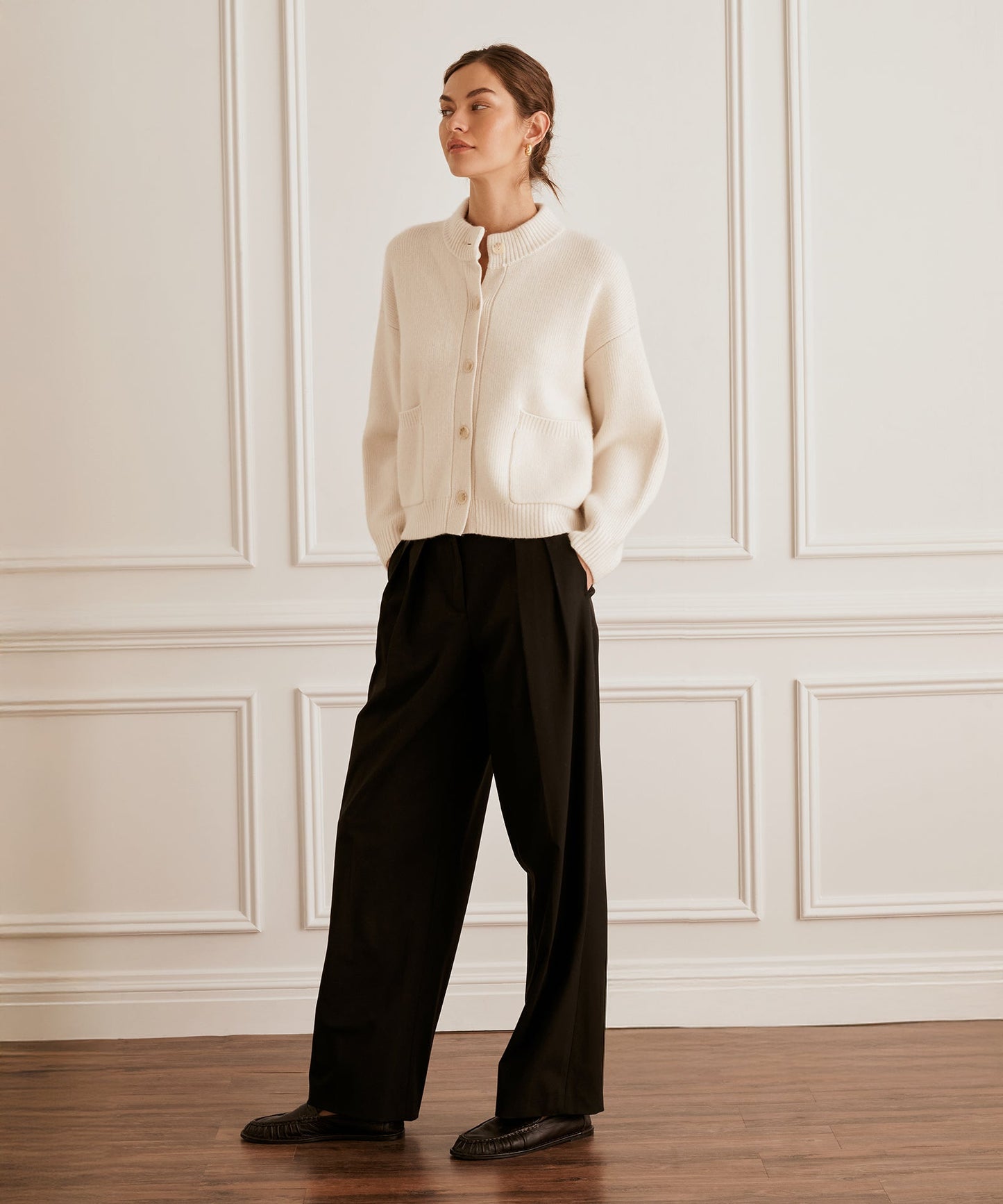 Ultra Luxe Cashmere High Neck Cardigan