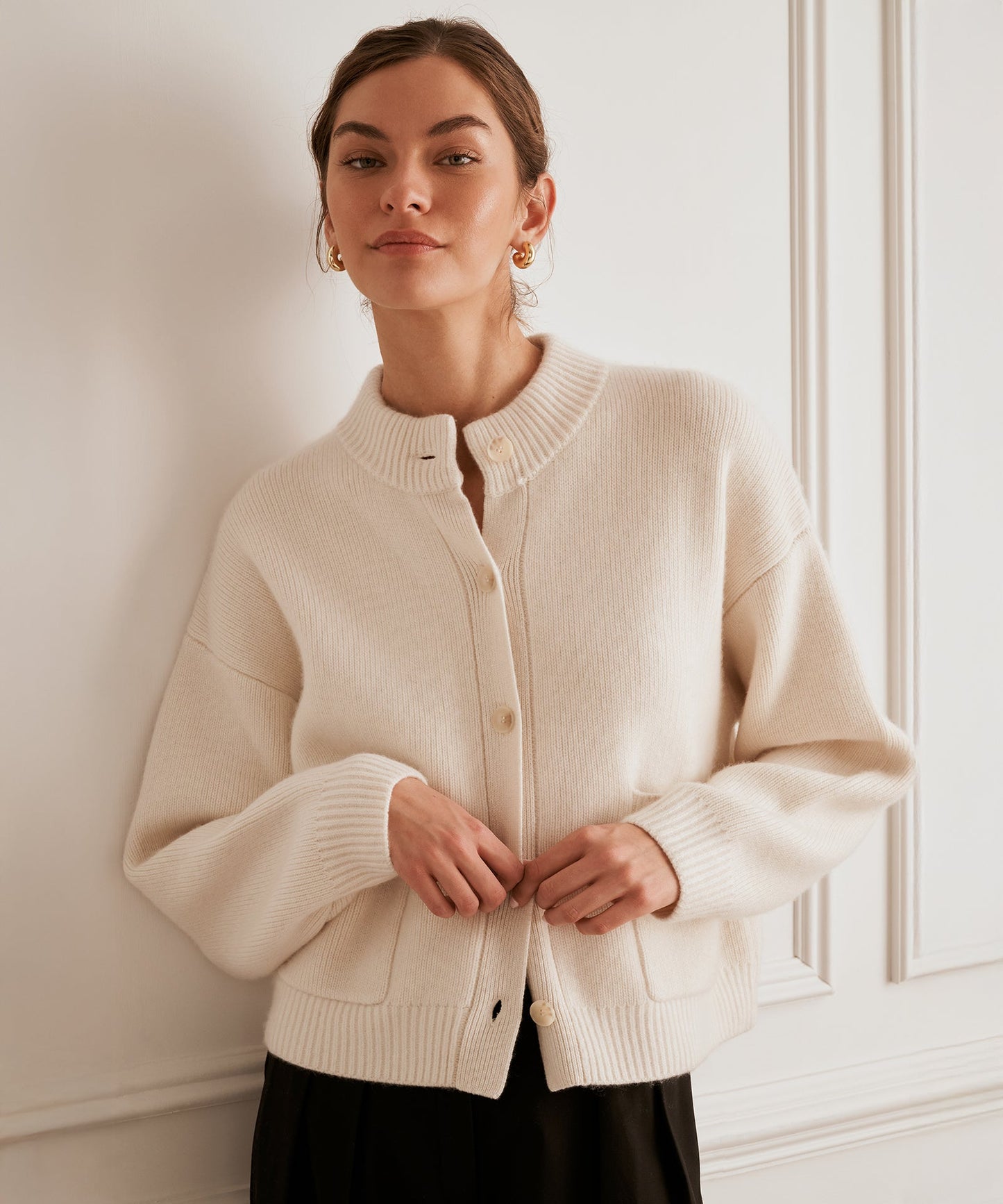 Ultra Luxe Cashmere High Neck Cardigan