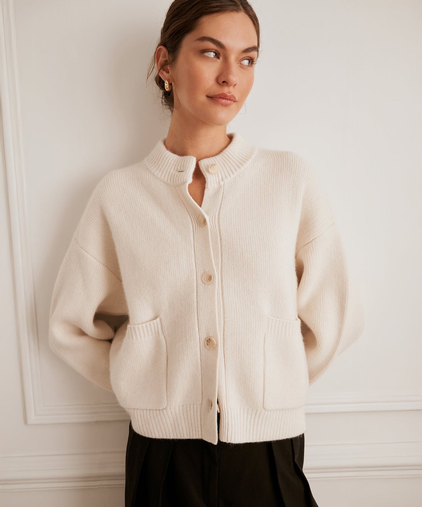 Ultra Luxe Cashmere High Neck Cardigan