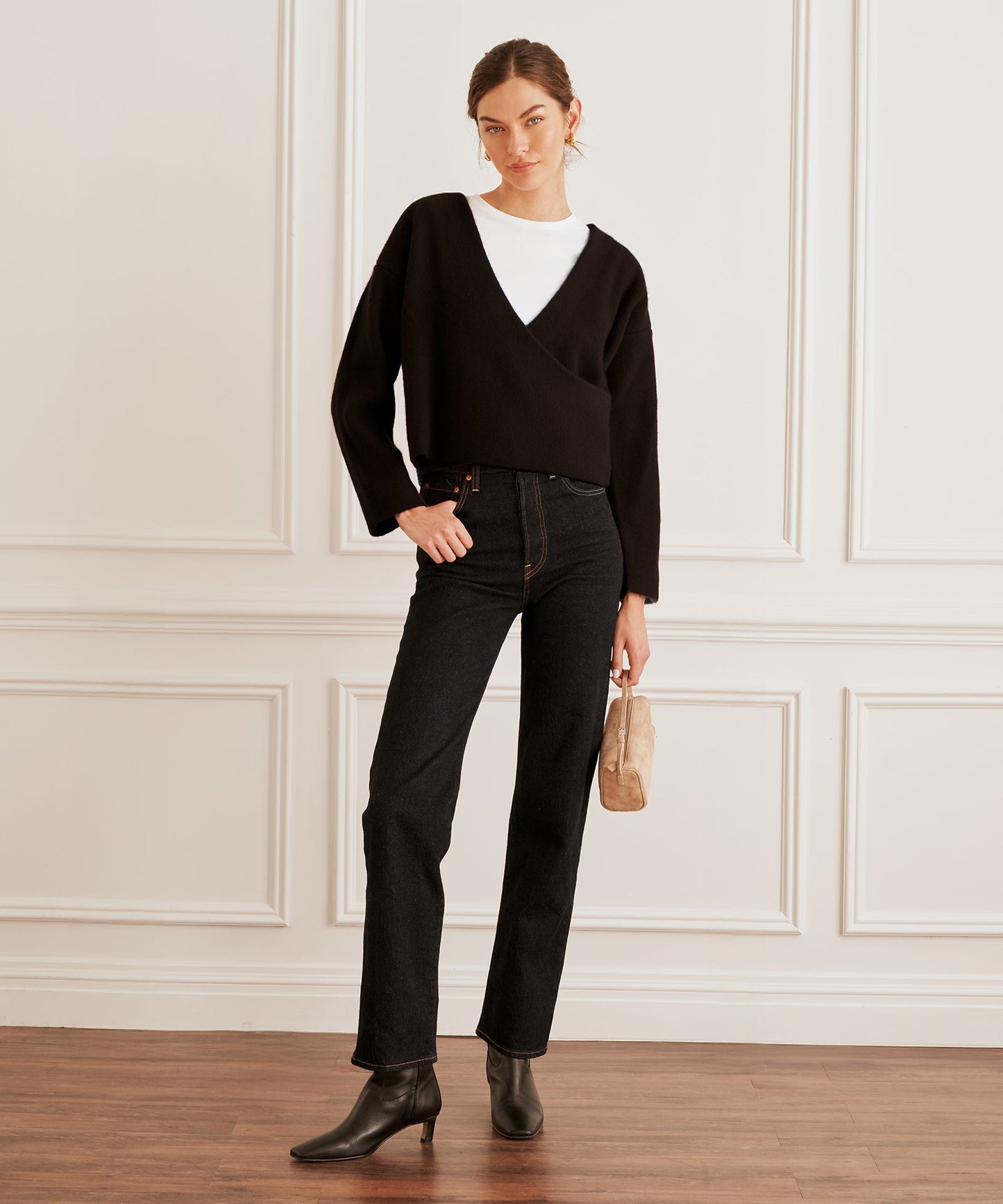 Super Luxe Cashmere Crossover Sweater