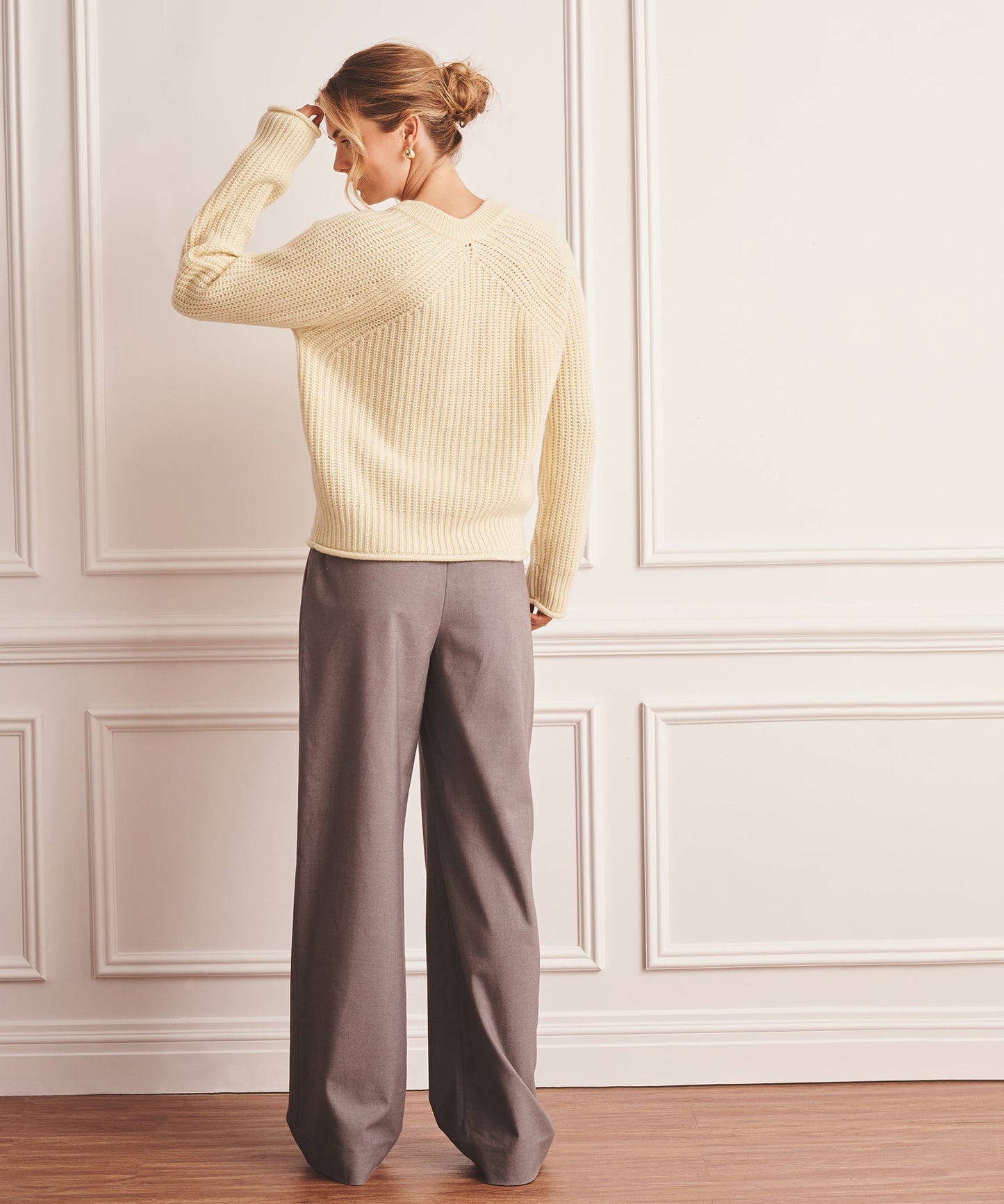 Super Luxe Cashmere Fisherman V-Neck Sweater