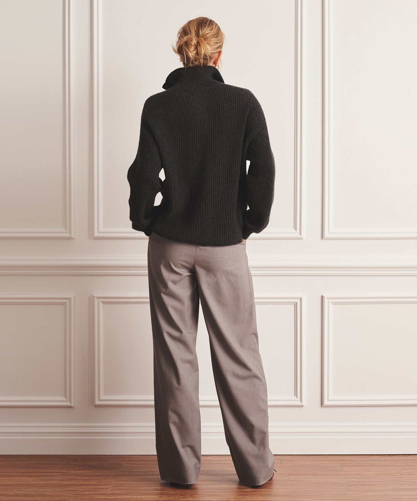 Super Luxe Cashmere High Neck Henley Sweater