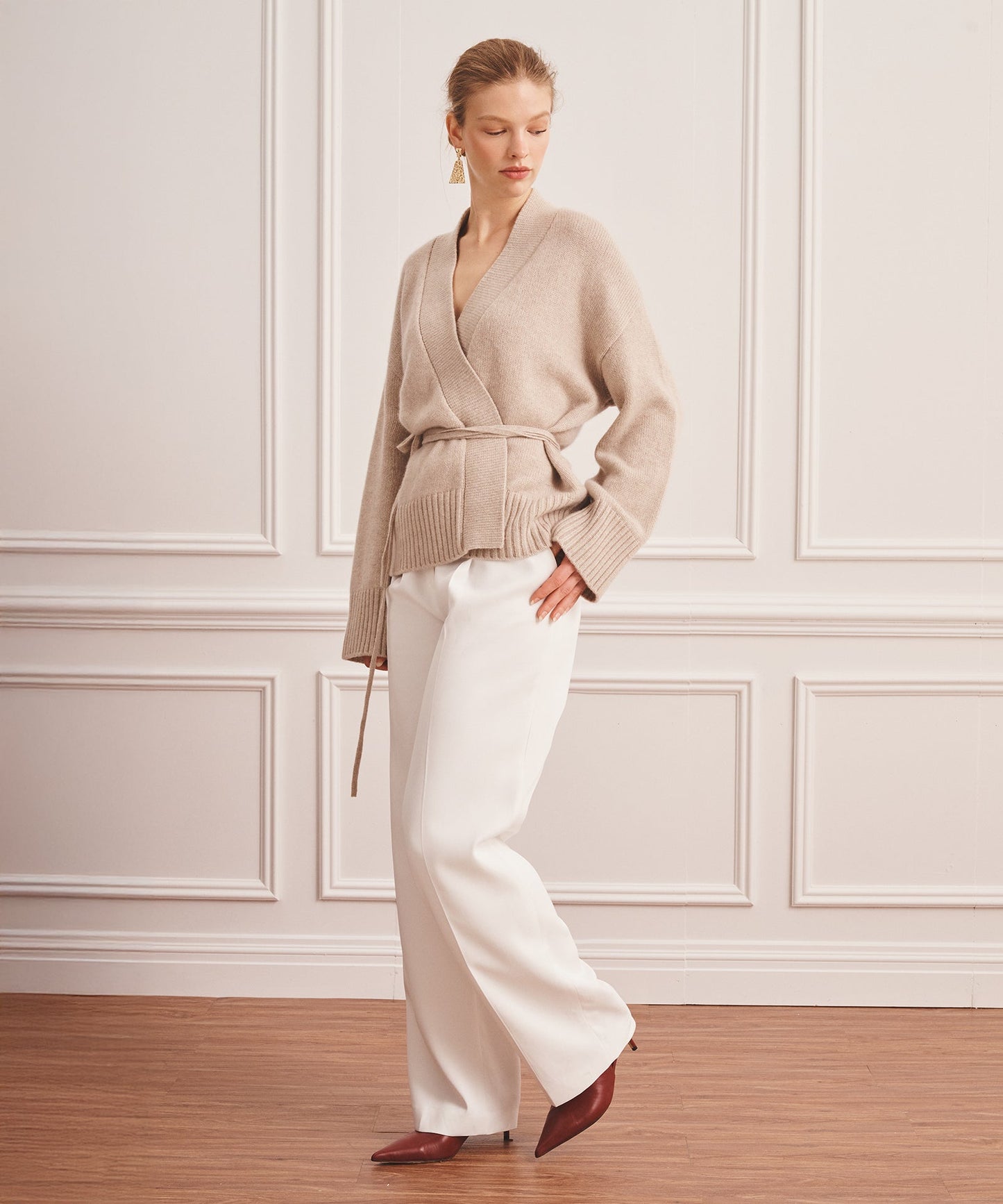 Super Luxe Cashmere Tie Waist Cardigan