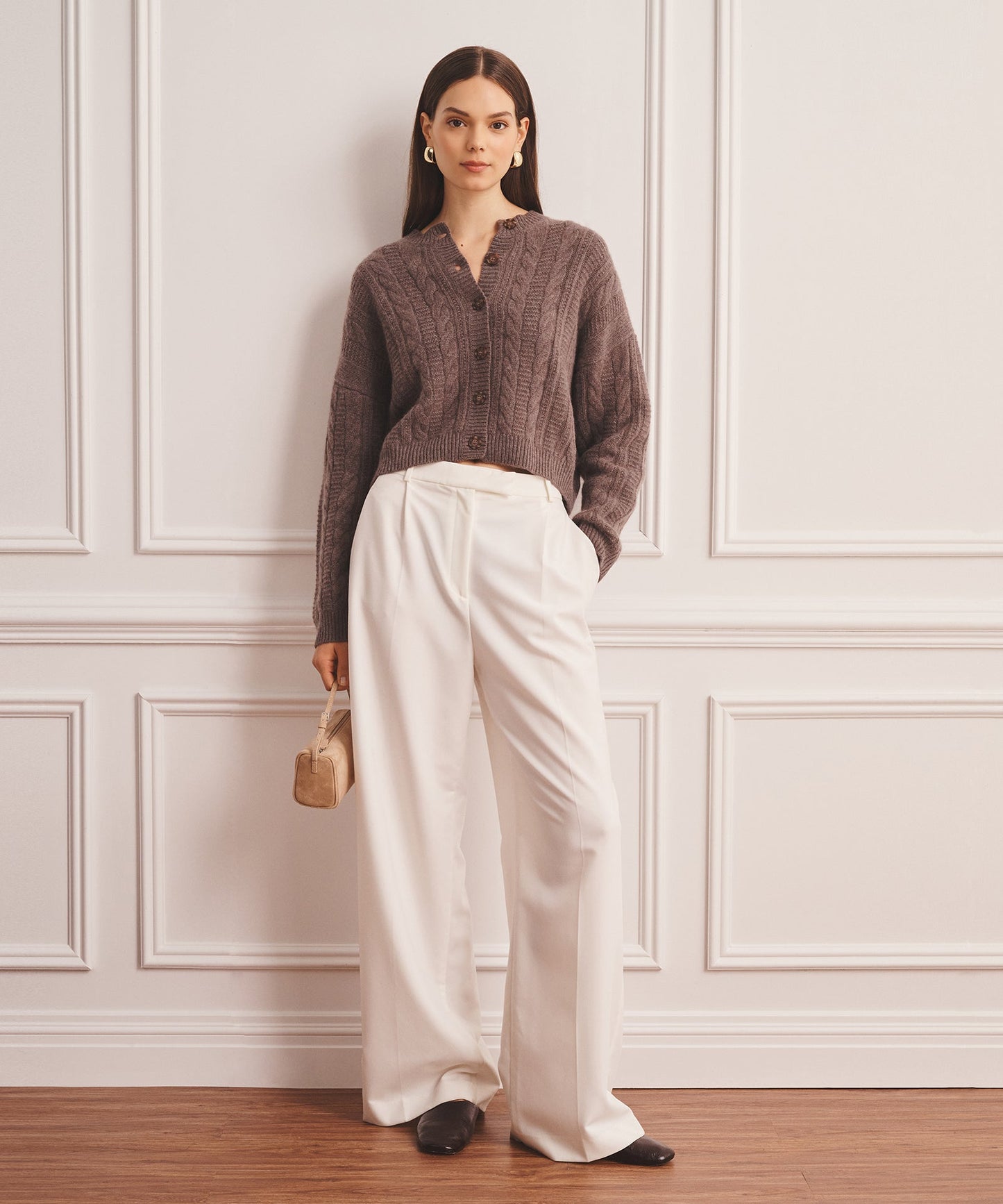 Super Luxe Cashmino Cable Cardigan